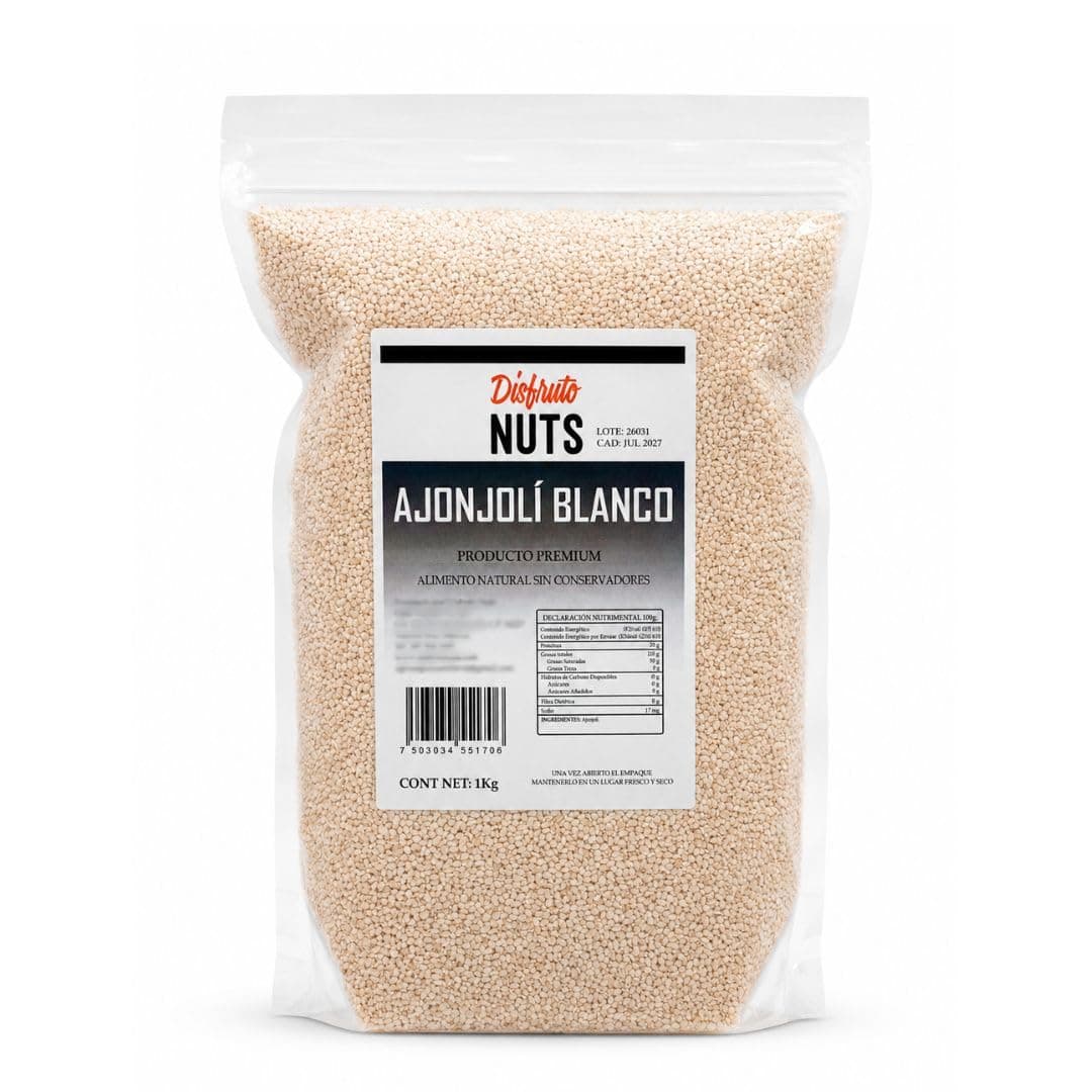 Ajonjolí Blanco Sin Cutícula 1Kg Sésamo Excelente Calidad