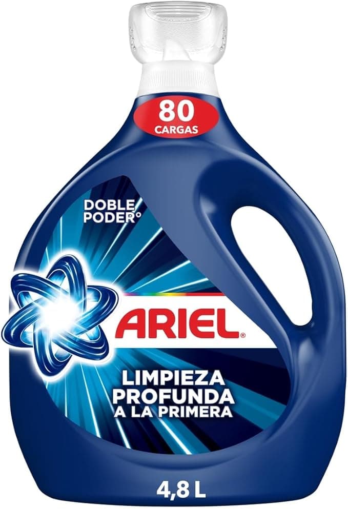 Ariel Detergente Líquido Limpieza Profunda a la Primera 4.8L Rinde 50% Más Cargas'