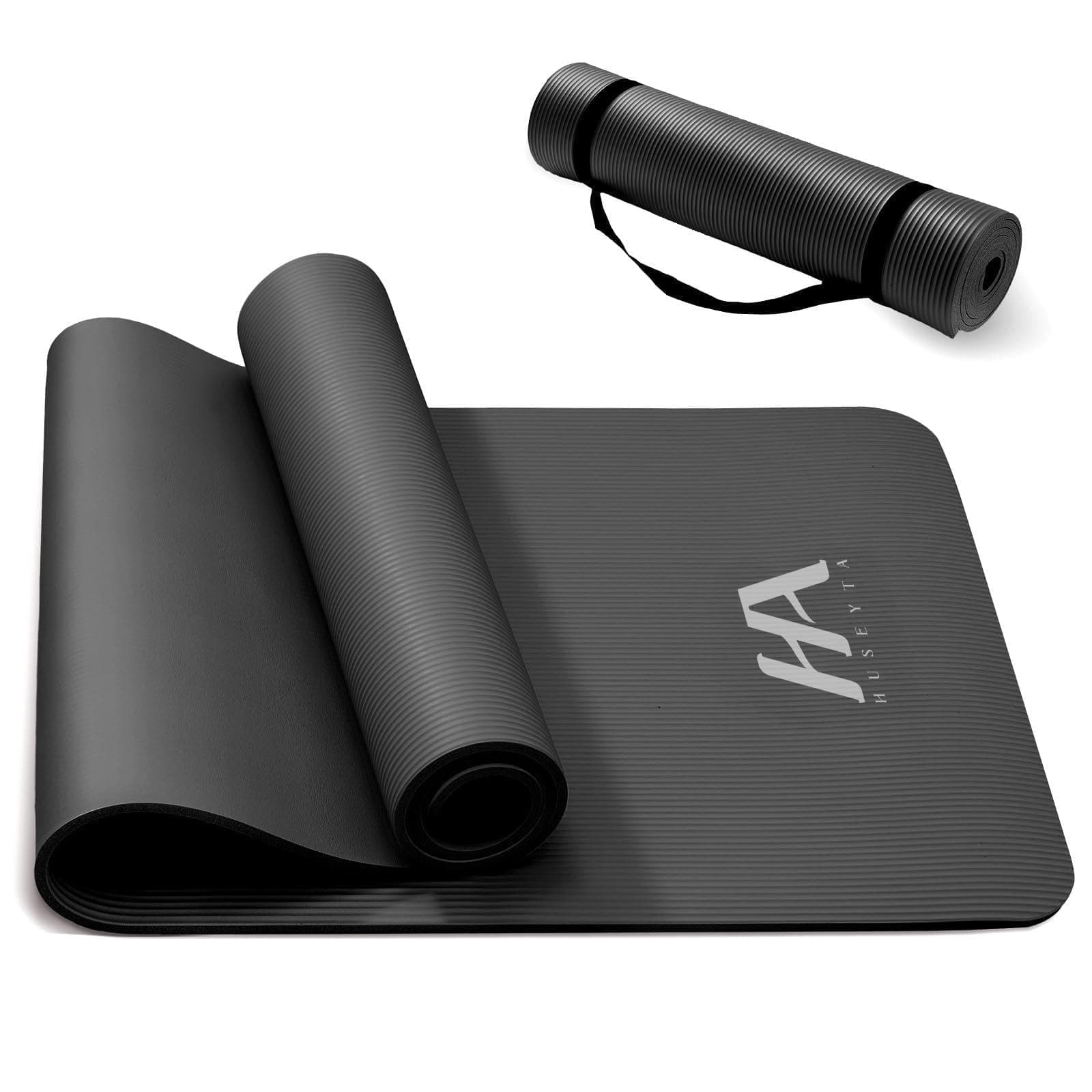 Tapete Yoga,10 mm Tapete para Ejercicio Grueso,183x61 cm(Negro)