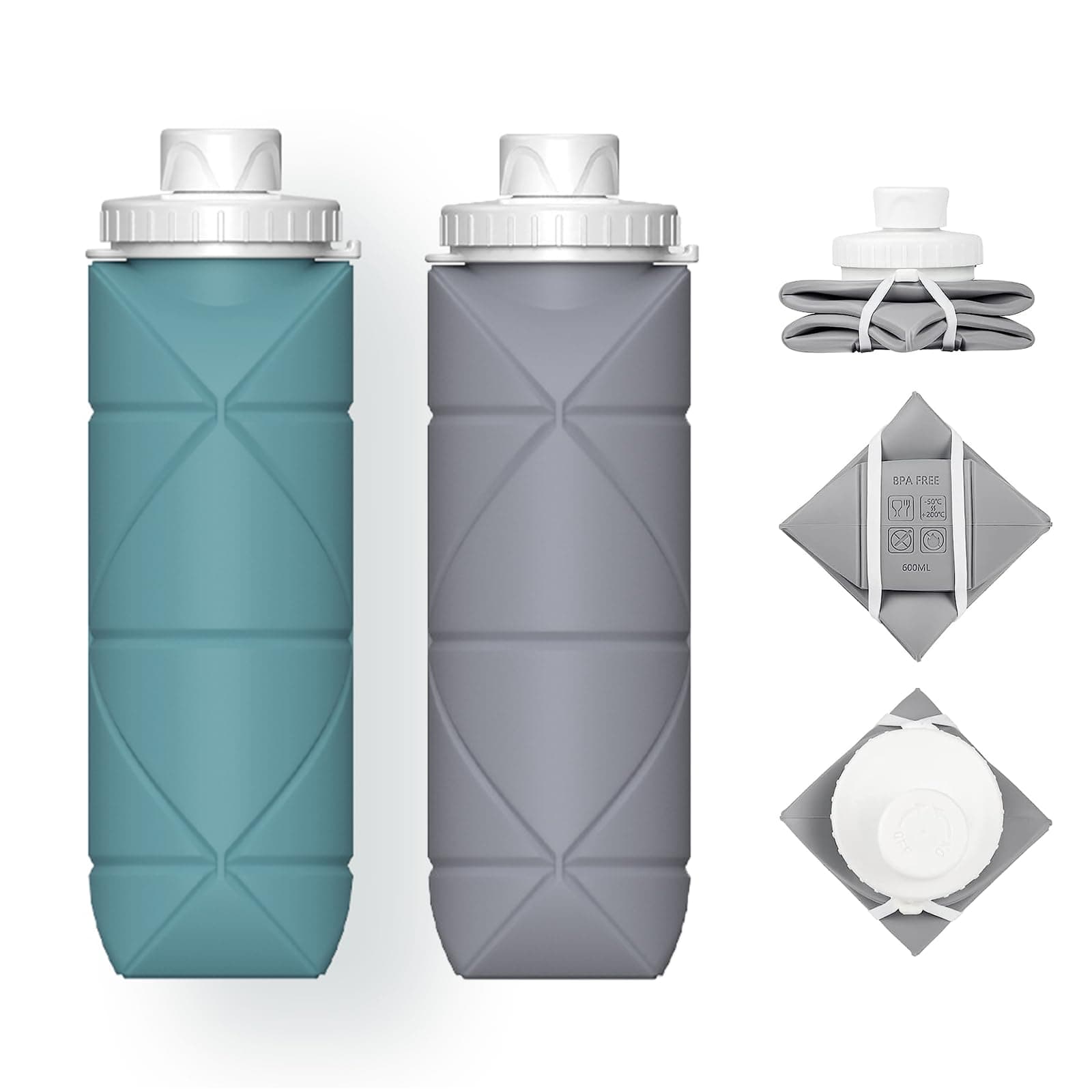 Botella de agua deportiva plegable