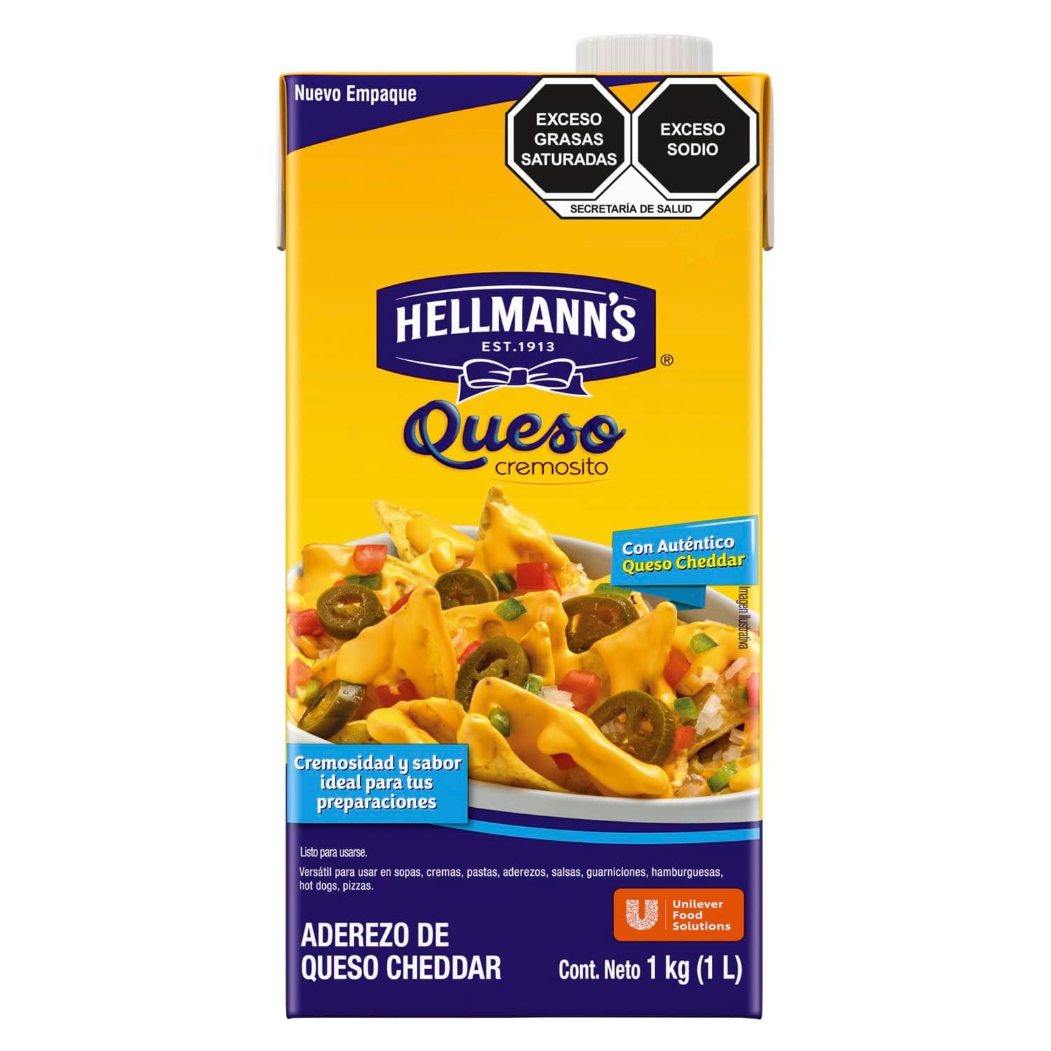Hellmann’s Aderezo de Queso Cheddar para Snacks 1 L