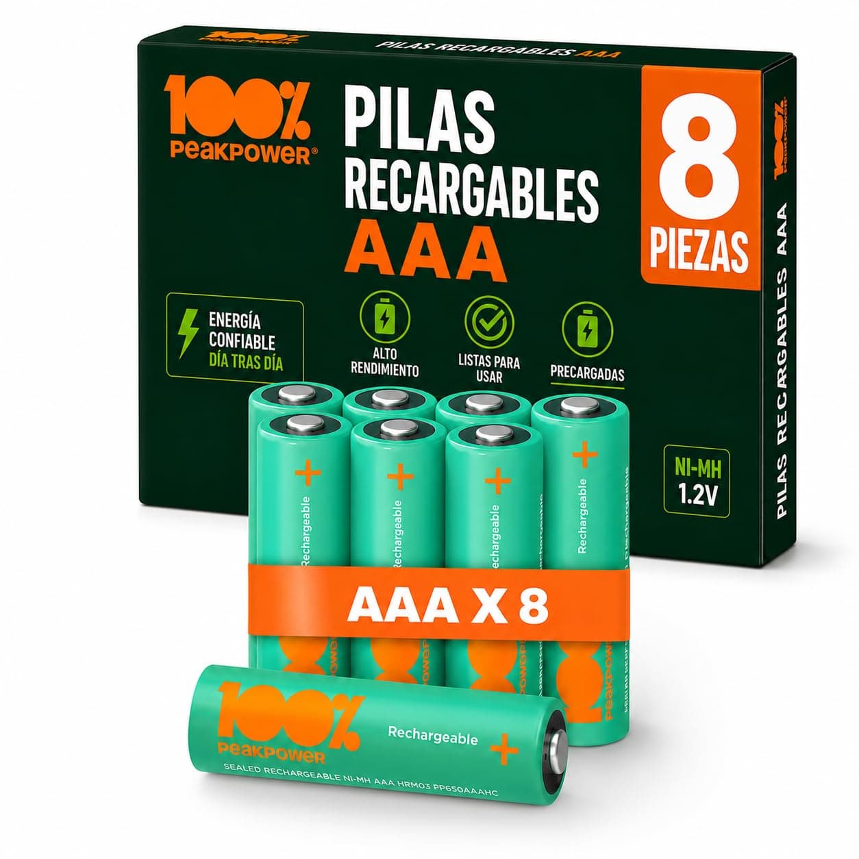 100%PeakPower Pilas Recargables AAA