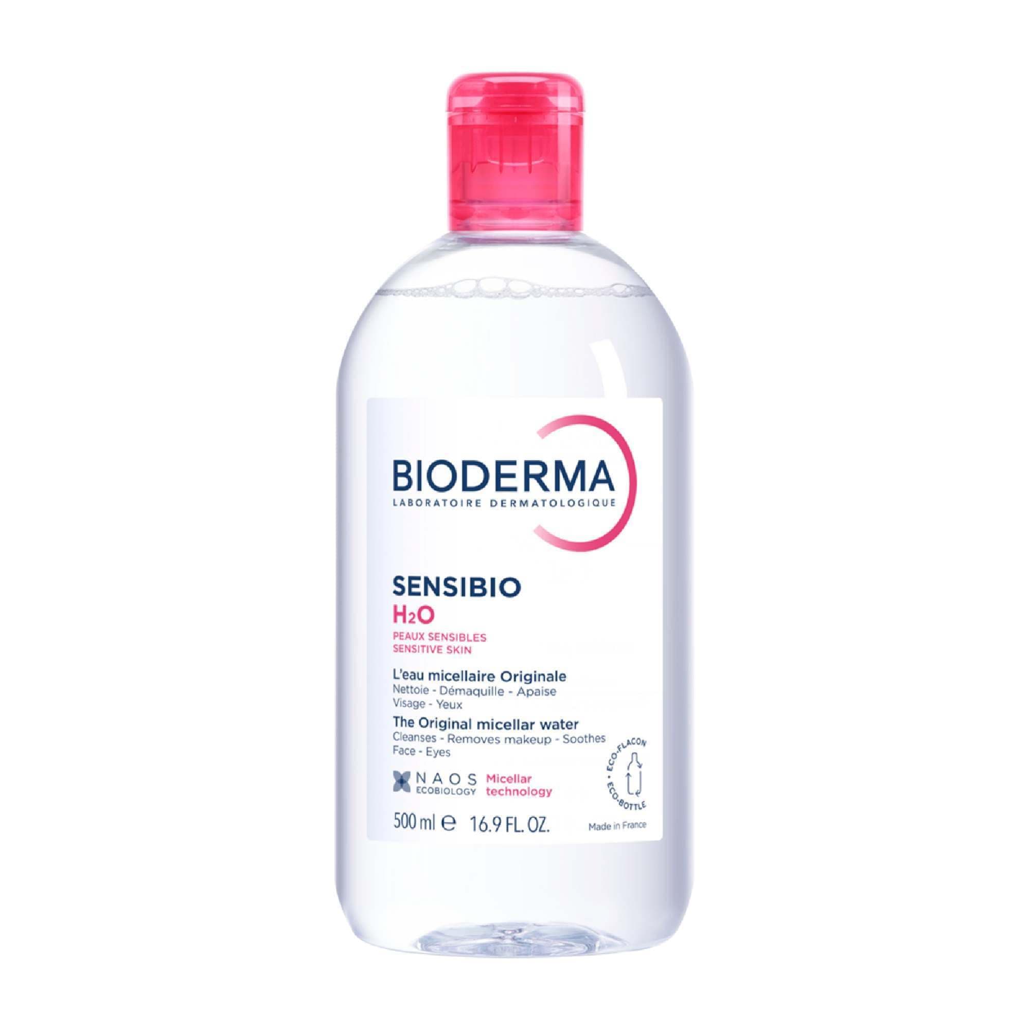 BIODERMA, Agua Micelar, Sensibio H2O, Desmaquillante para Piel Sensible, Calma y Reduce la