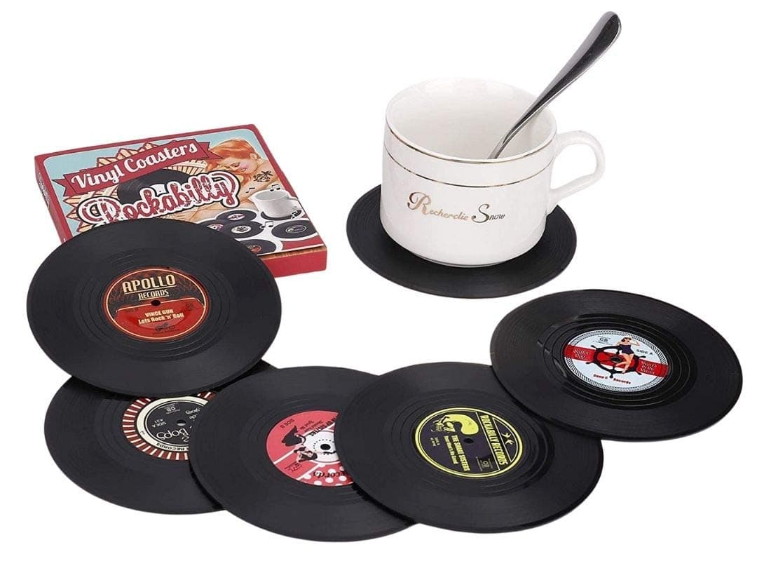 Mastery Brand Portavasos Antideslizantes de Vinilo para Mesa 6 Pack Posavasos