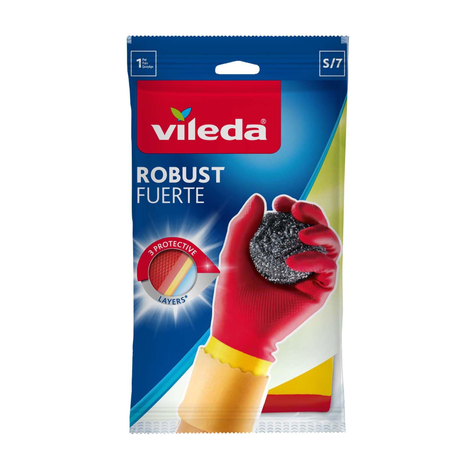 Vileda Guantes Fuertes, Máxima Protección y Resistencia, Talla CHICO