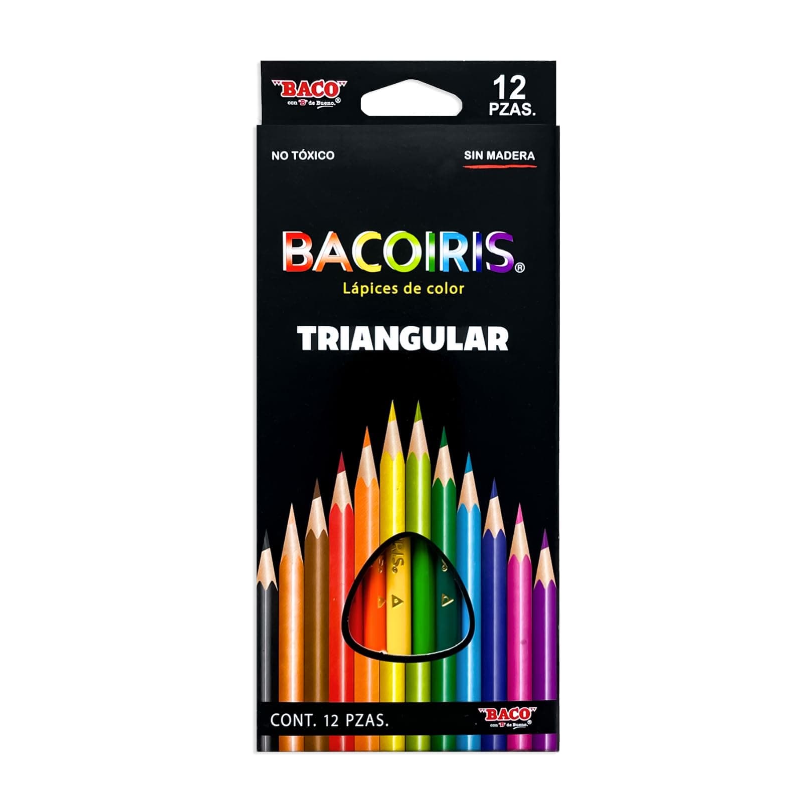Baco | Bacoiris Lápices de Colores Largos Triangulares