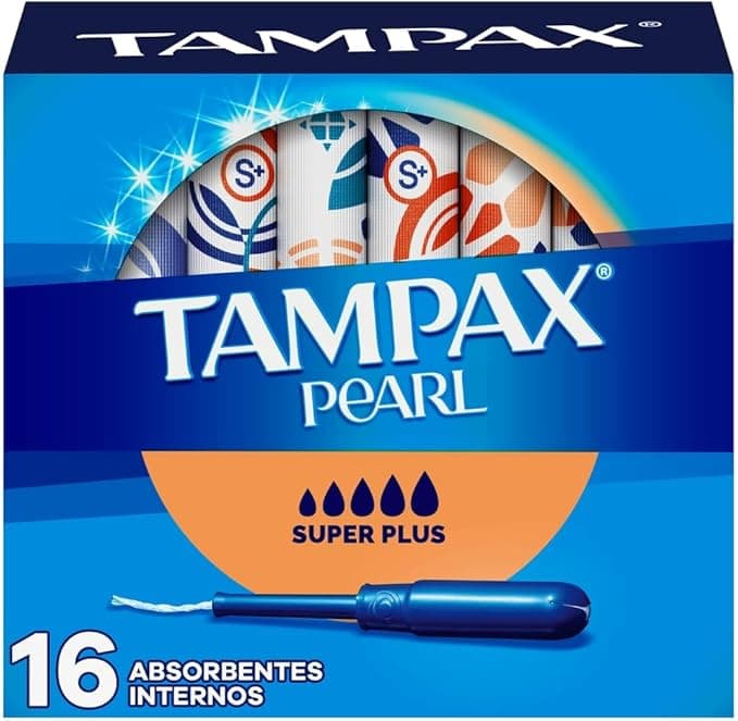 Tampax Pearl Super Tampones para Flujo Abundante, 16 Unidades. Doble protección que Bloquea Fugas
