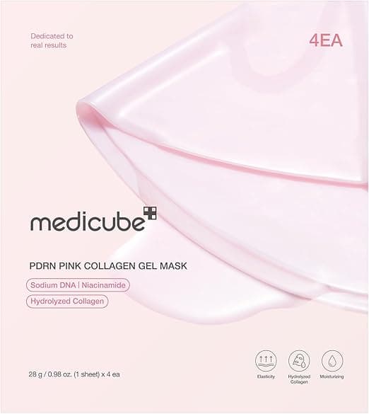 medicube Máscara de gel de gelatina de colágeno rosa PDRN de Salmon DNA PDRN para piel brillante