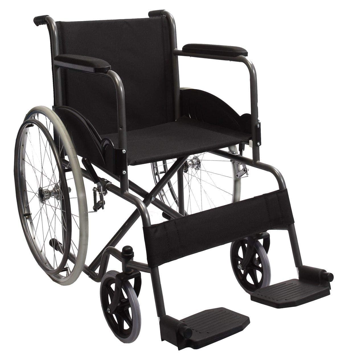 Mobicare Silla de Ruedas Adultos Plegable Ligera Economica Llanta Todo Terreno Comoda Freno de Mano