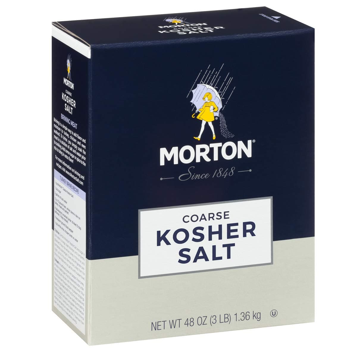 Morton Coarse Kosher Sal, 3 libras, azul oscuro