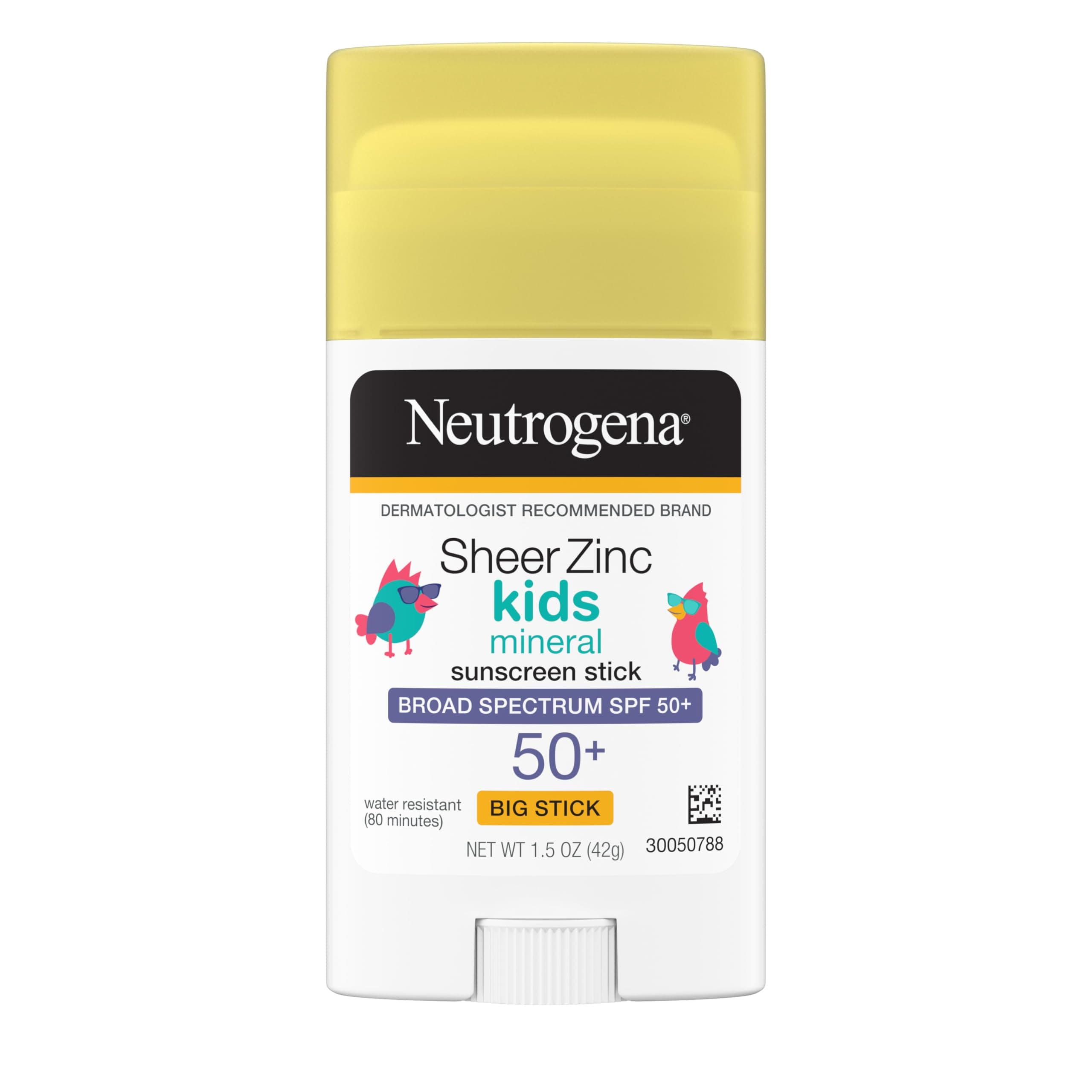 Neutrogena Sheer Zinc Oxide Kids Mineral Sunscreen Stick, Broad Spectrum SPF 50+ & UVA/UVB