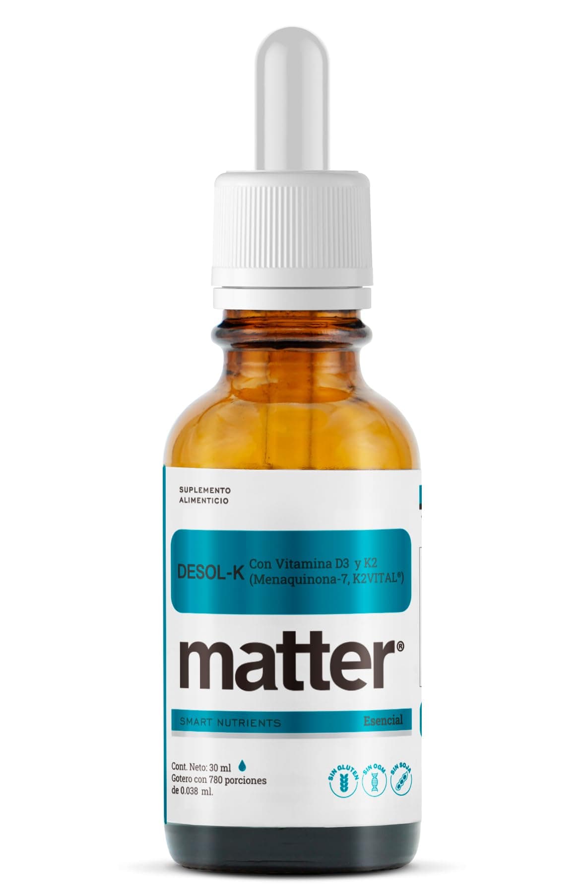 Matter Desol-K, Suplemento en Gotas de Vitamina D3 Colecalciferol y Vitamina K2 Menaquinona-7