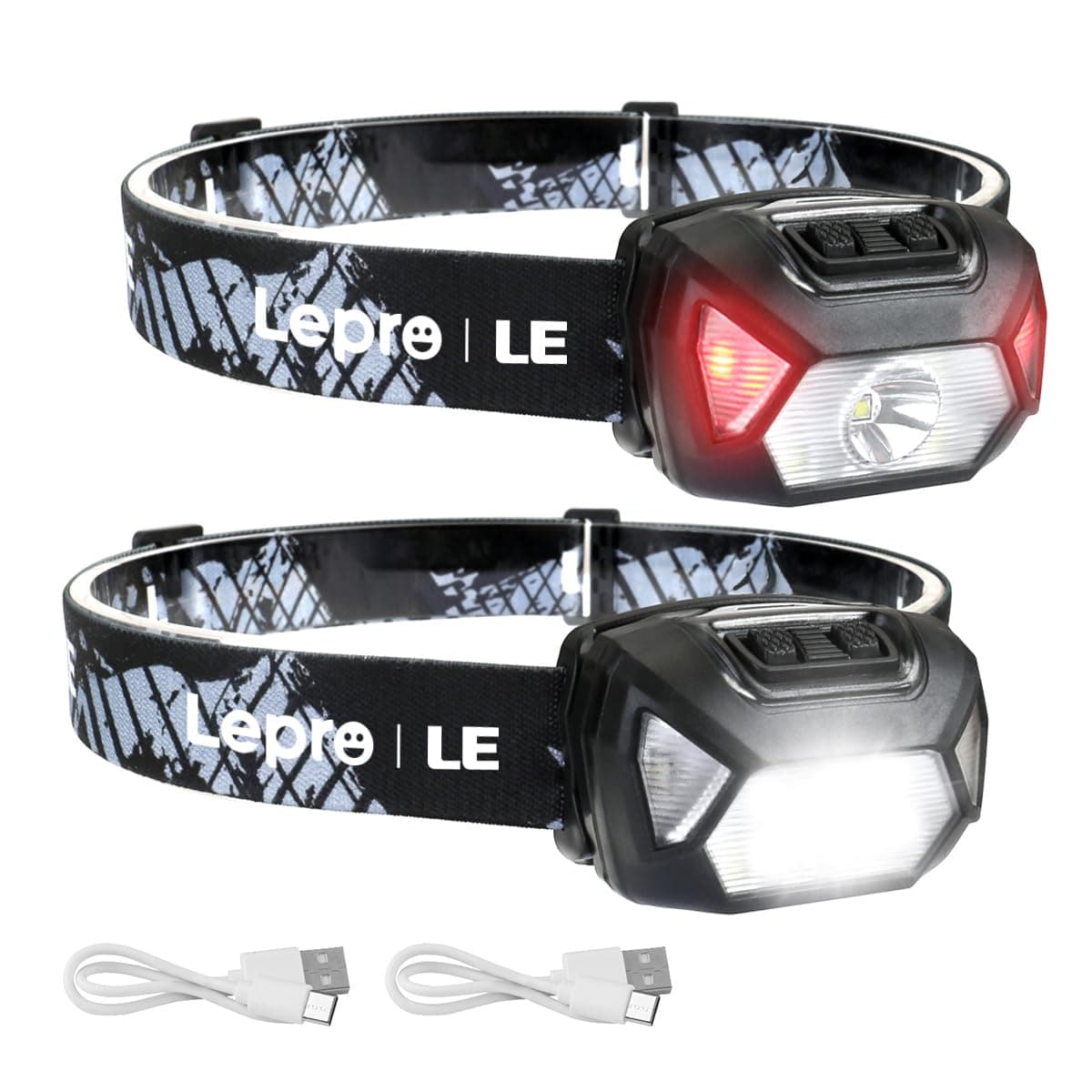 Lepro Lámpara de Cabeza LED Recargable 6 Modos IPX4 Cable USB incluido