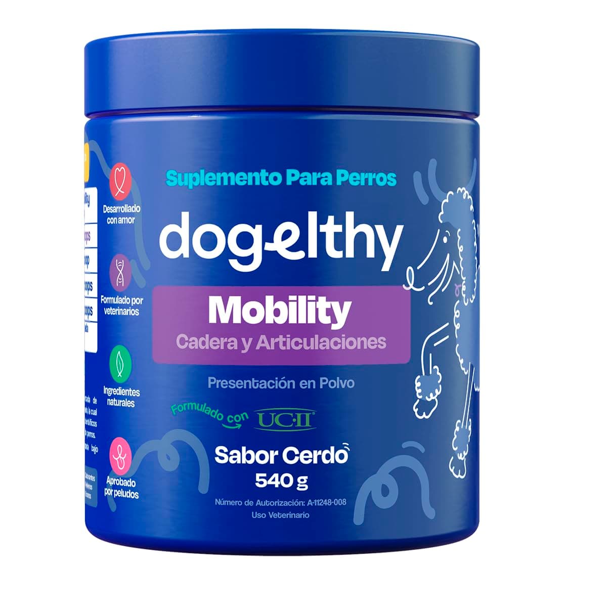 Dogelthy Mobility Suplemento Condroprotector en Polvo para Perro