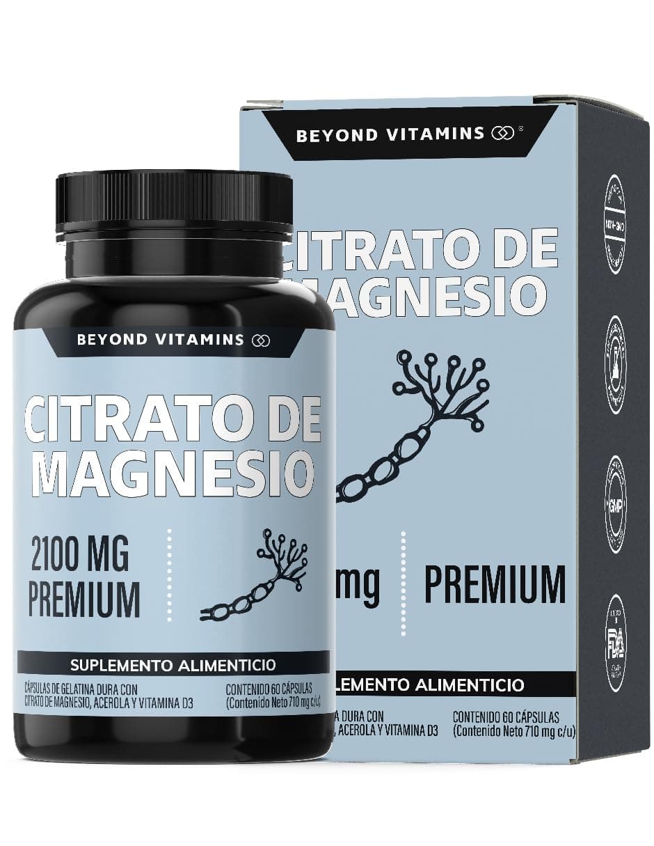 Beyond Vitamins | Citrato de Magnesio 2100mg | Citrato de Magnesio sin rellenos | Suplemento