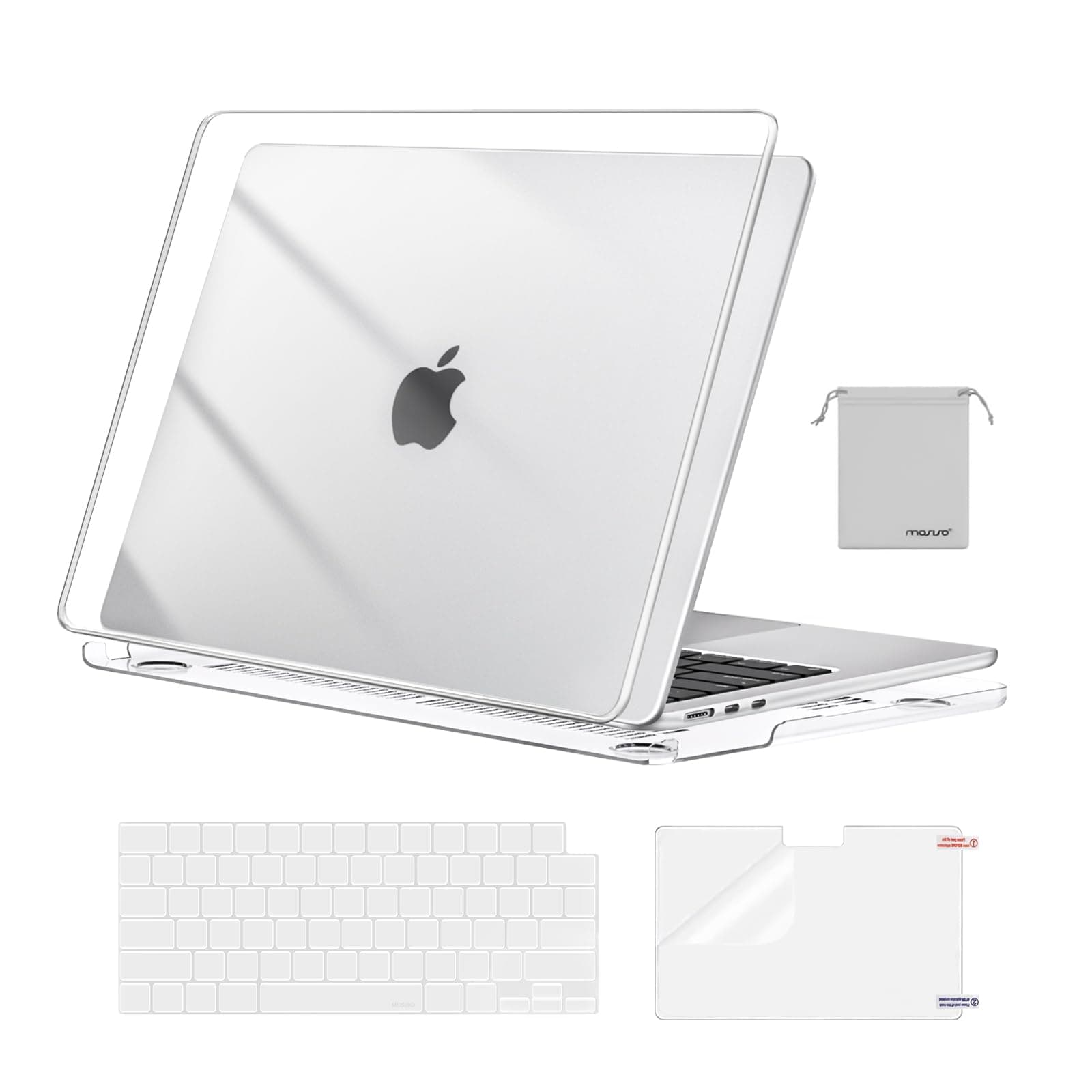 MOSISO Funda Compatible con MacBook Air 13.6, Claro Cristal