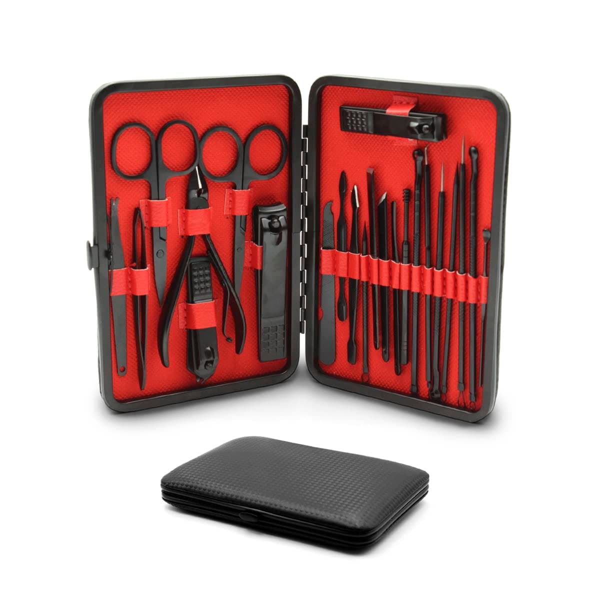 Raganet, Set De Manicure y Pedicure, Cortaúñas, Para Pies y Manos, Acero Inoxidable 23 Piezas
