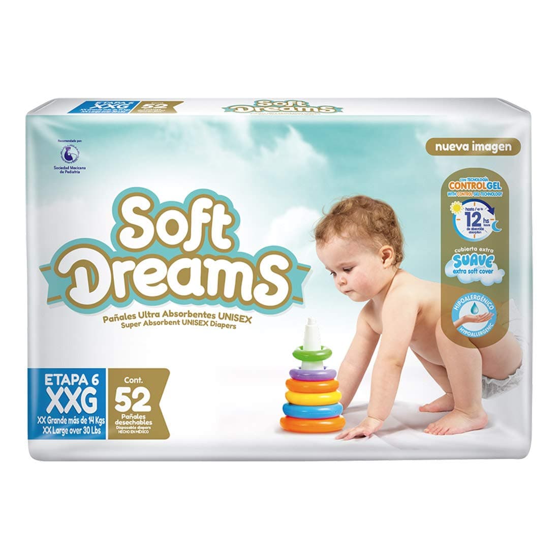 Soft Dreams Pañales Para Bebé Etapa 6 Talla Xxg 52 Piezas