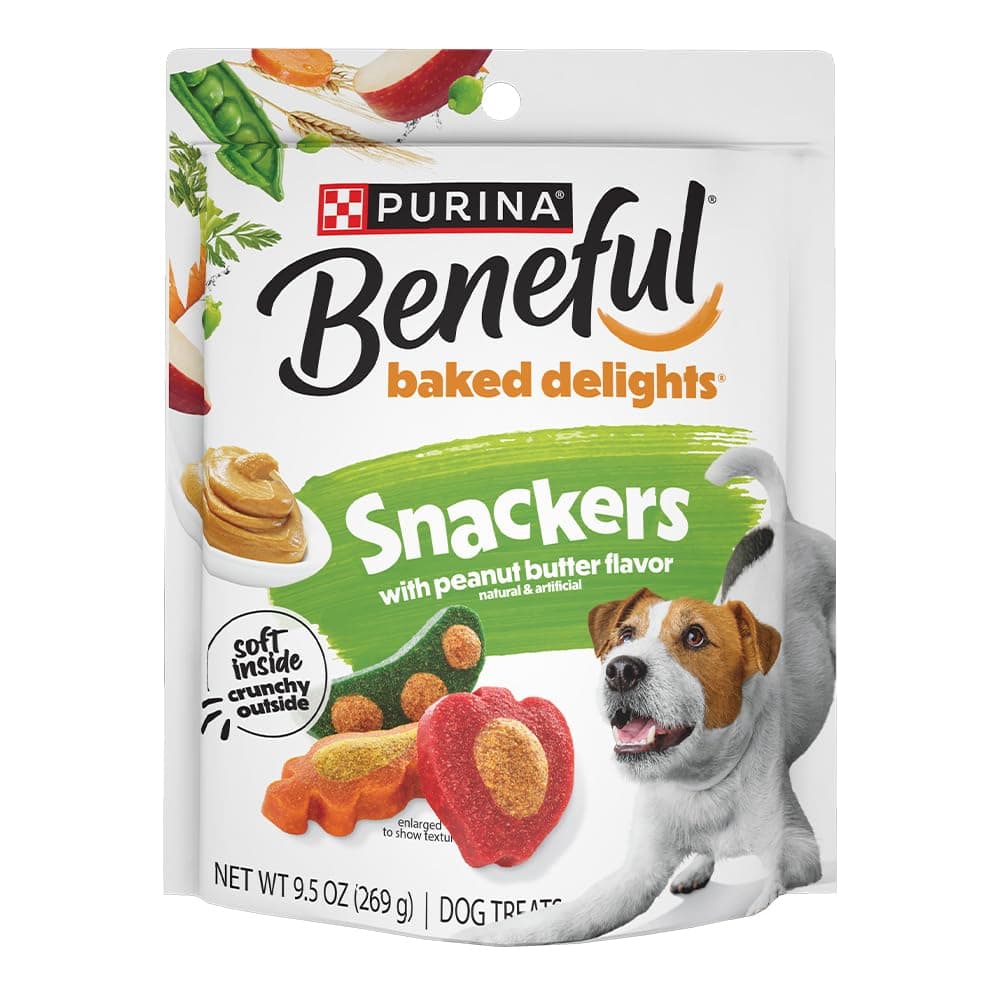 Purina Beneful Sanckers Snacks Adulto Todos los Tamaños Sabor Manzana, Zanahoria y Chicharo 269g