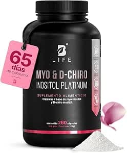 B Life | Myo y D-Chiro Inositol | Ratio 40:1 | 260 cápsulas | 2000 mg por porción | Ingredientes