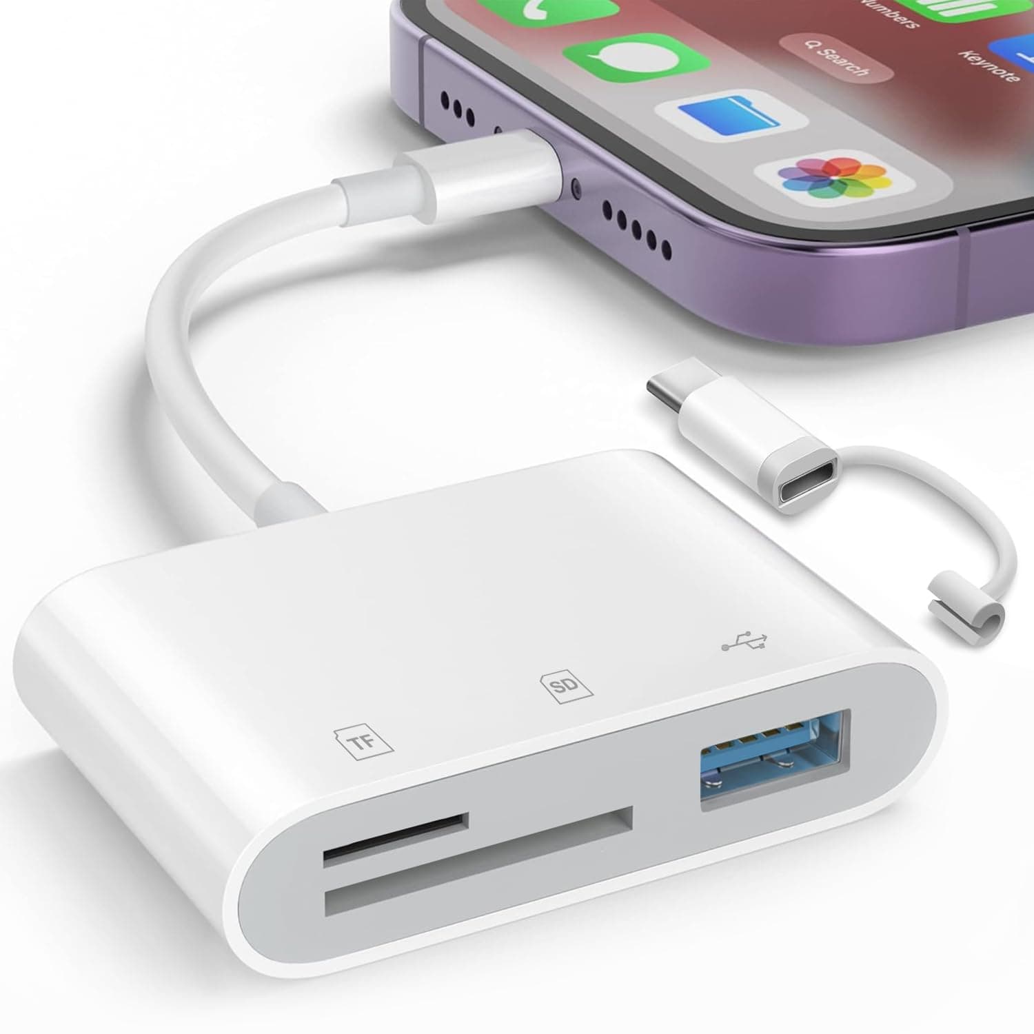 Lector de Tarjetas SD para iPhone/iPad, Adaptador OTG USB y Lector de Tarjetas de Memoria Micro SD