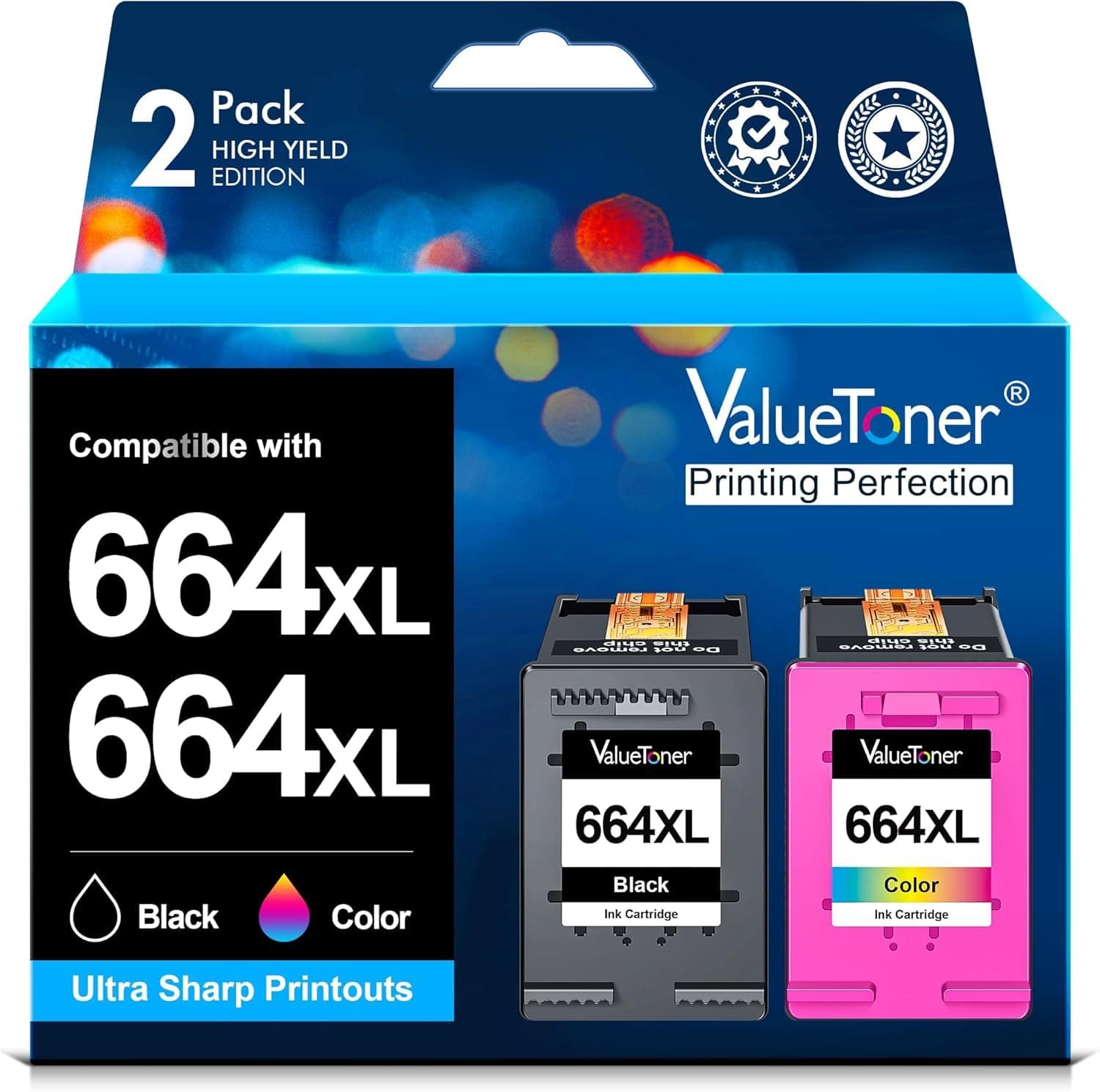 Valuetoner Cartucho de Tinta Compatible para HP 664 664XL 664 XL Tinta