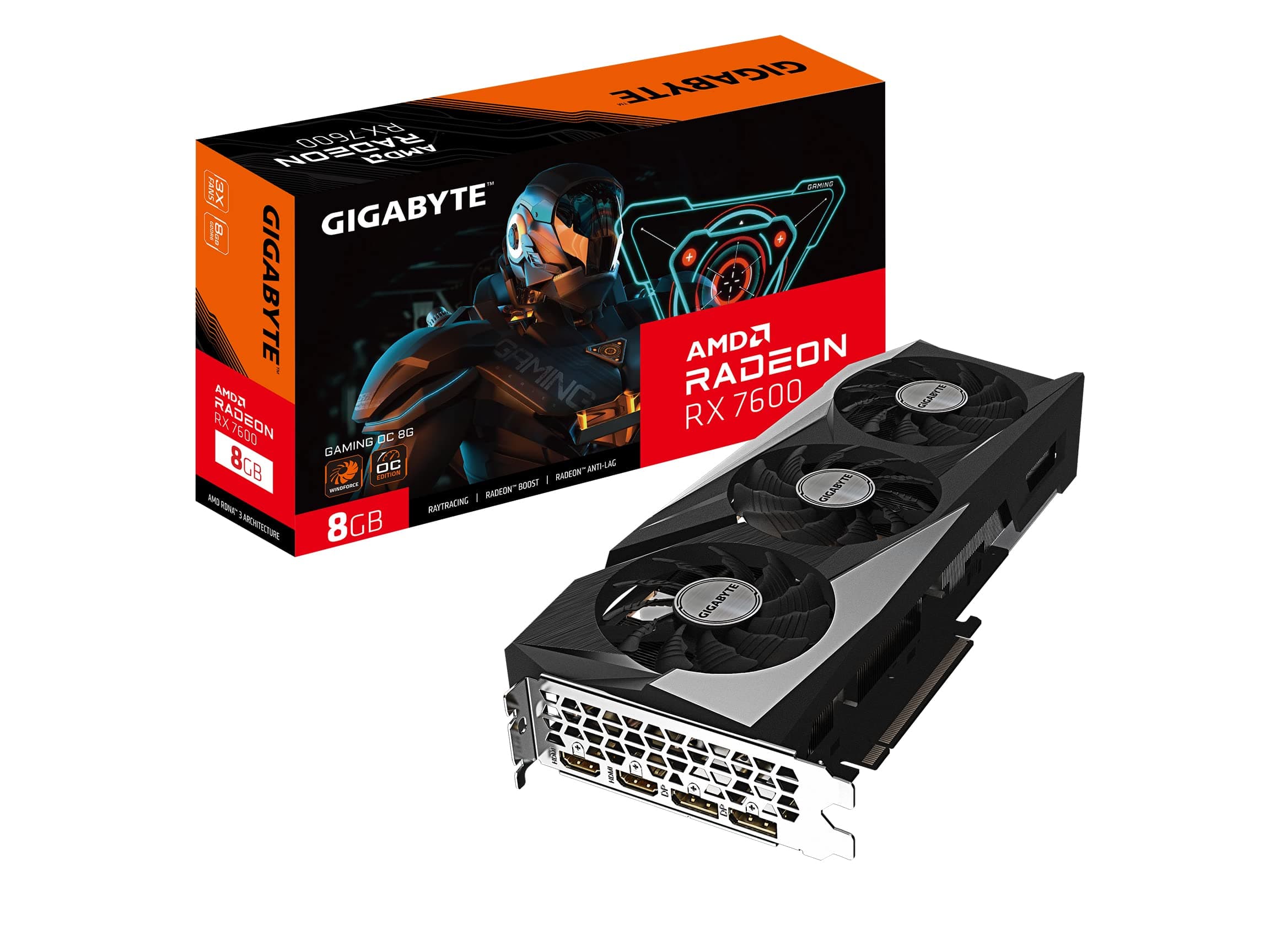 GIGABYTE GV-R76GAMING OC-8GD Radeon RX 7600 Gaming OC 8G Tarjeta gráfica