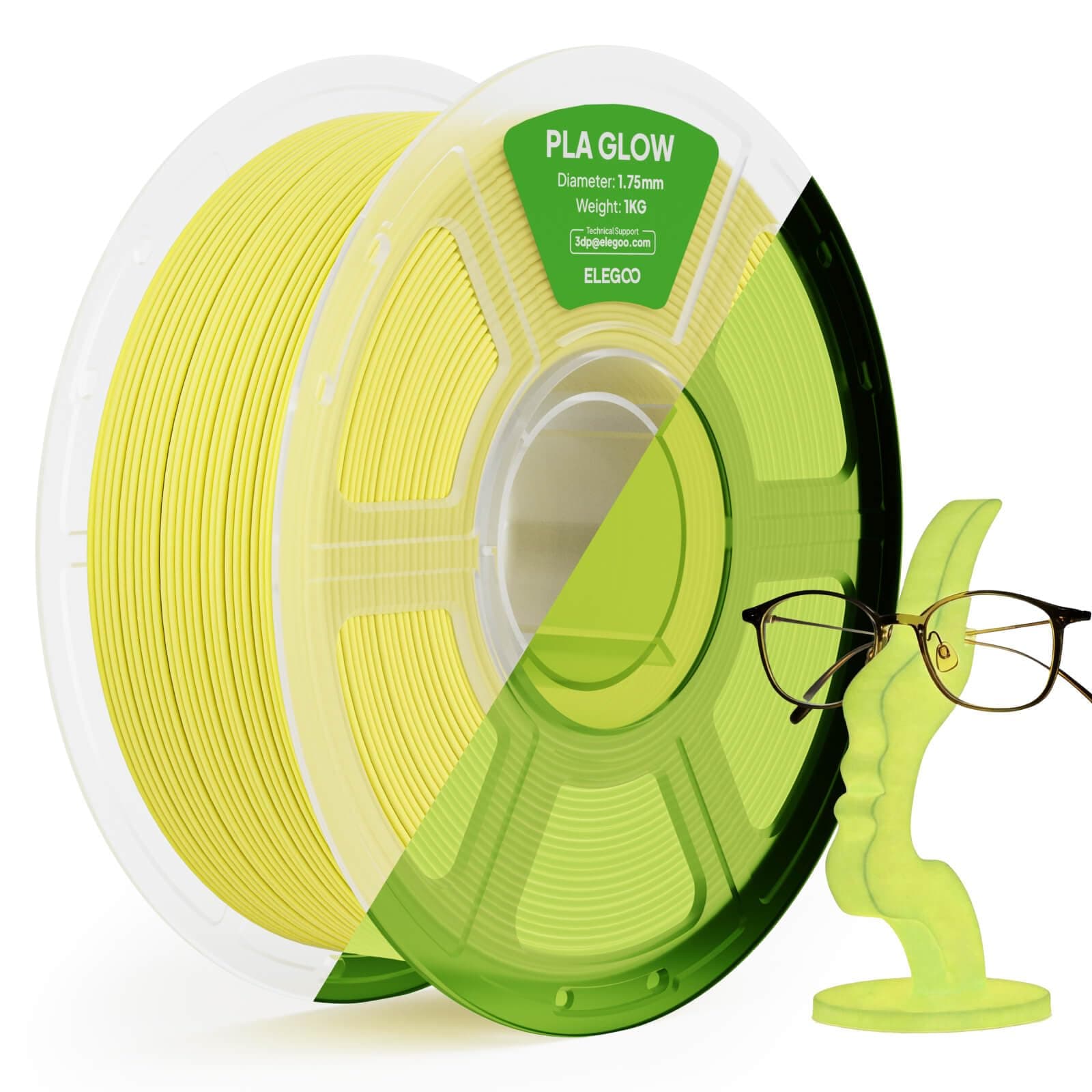 ELEGOO Filamento PLA 1.75mm Amarillo Fluorescente 1KG