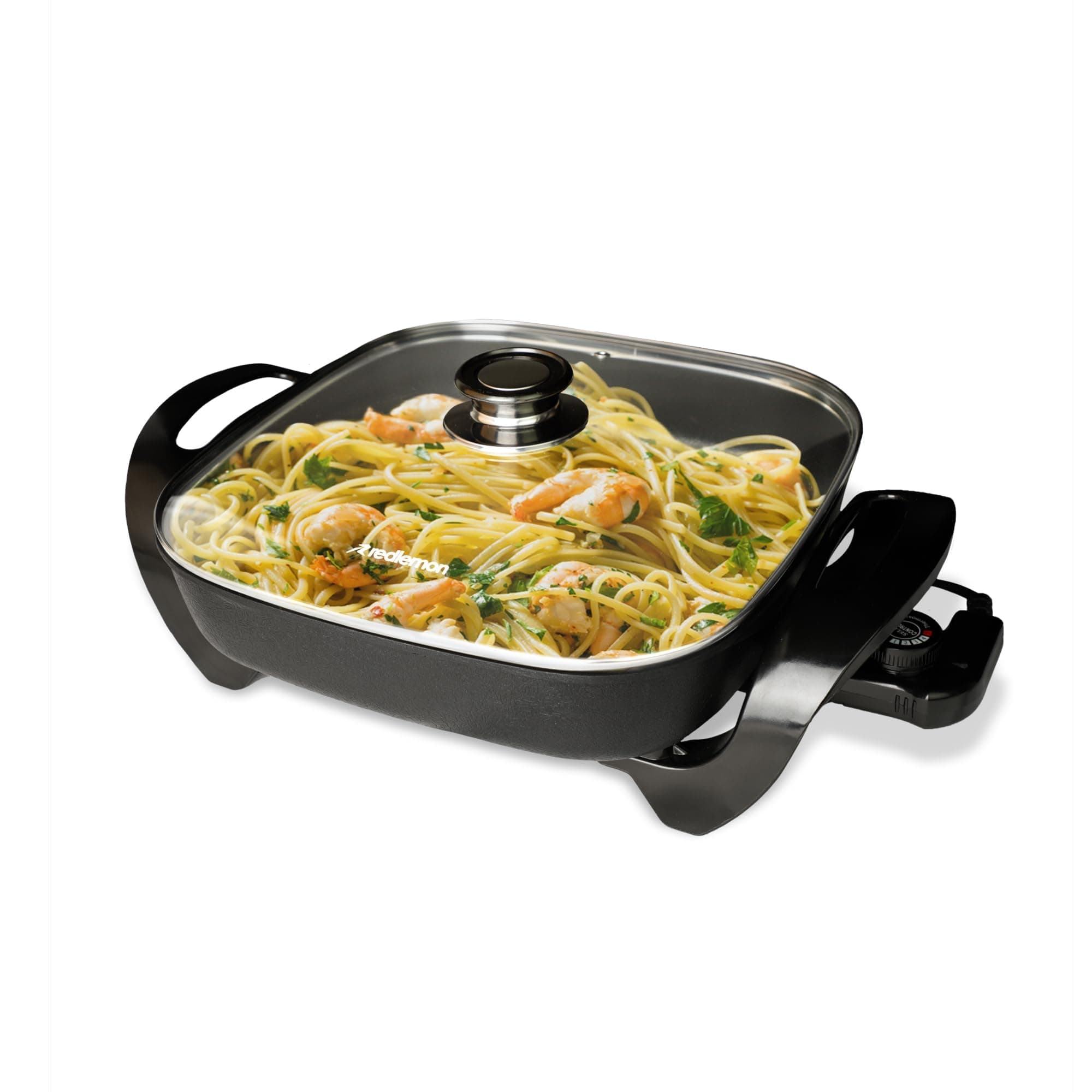 Redlemon Sartén Eléctrico Antiadherente 4.5 L Tapa de Vidrio y Termostato