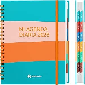 Bluelander Agenda 2026, Organizador Diario, Semanal y Mensual, Pestañas de Enero a Diciembre 2026