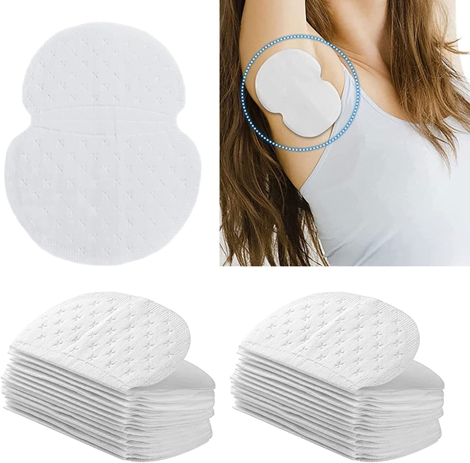 Bluemega Pegatinas Para Axilas, 100 Almohadillas Autoadhesivas