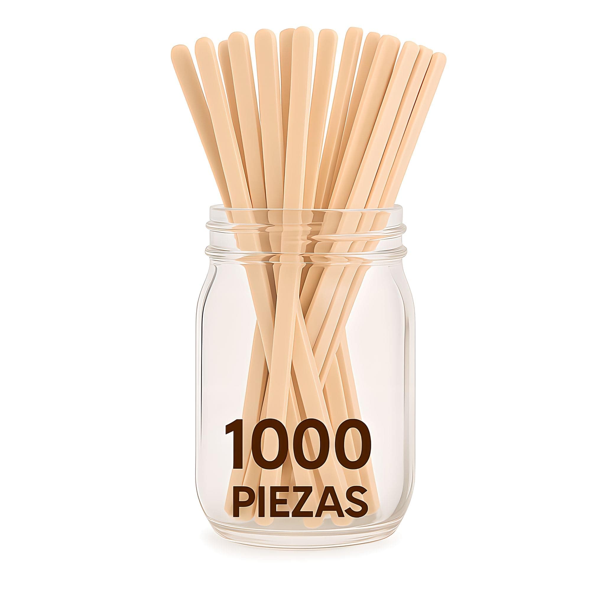 Agitadores de madera orgánicos 1000 pz 18 cm ecológicos biodegradables ideales para café té y