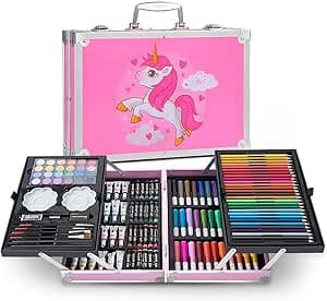Raganet, Set de Arte Profesional con 145 Piezas, Juego de Dibujo con Plumones, Colores, Pinturas