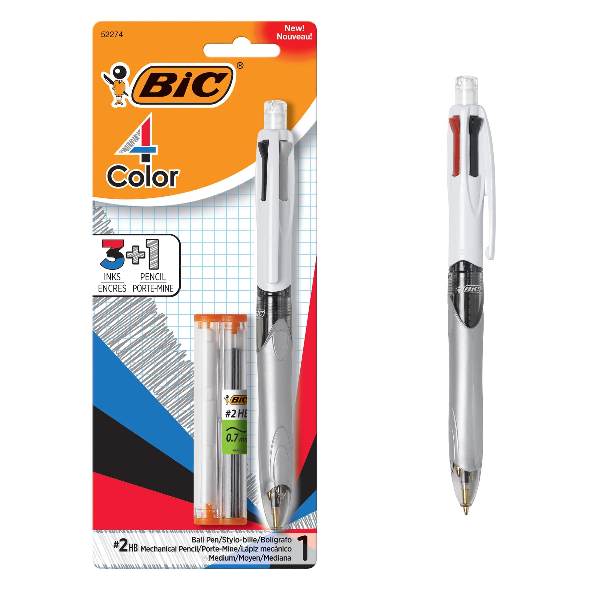 BIC 4-Color 3 + 1 – Bolígrafo y lápiz