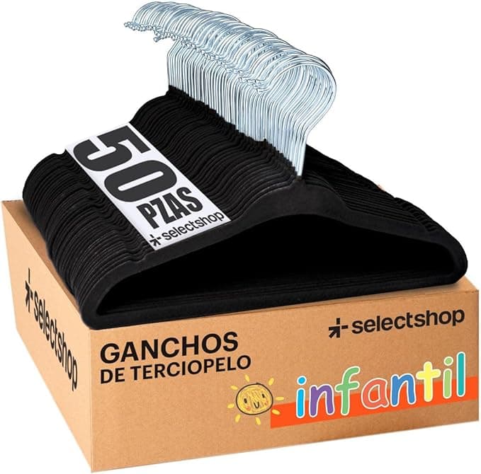 SELECTSHOP Set De 50 Ganchos Metalicos Infantiles Cubiertos