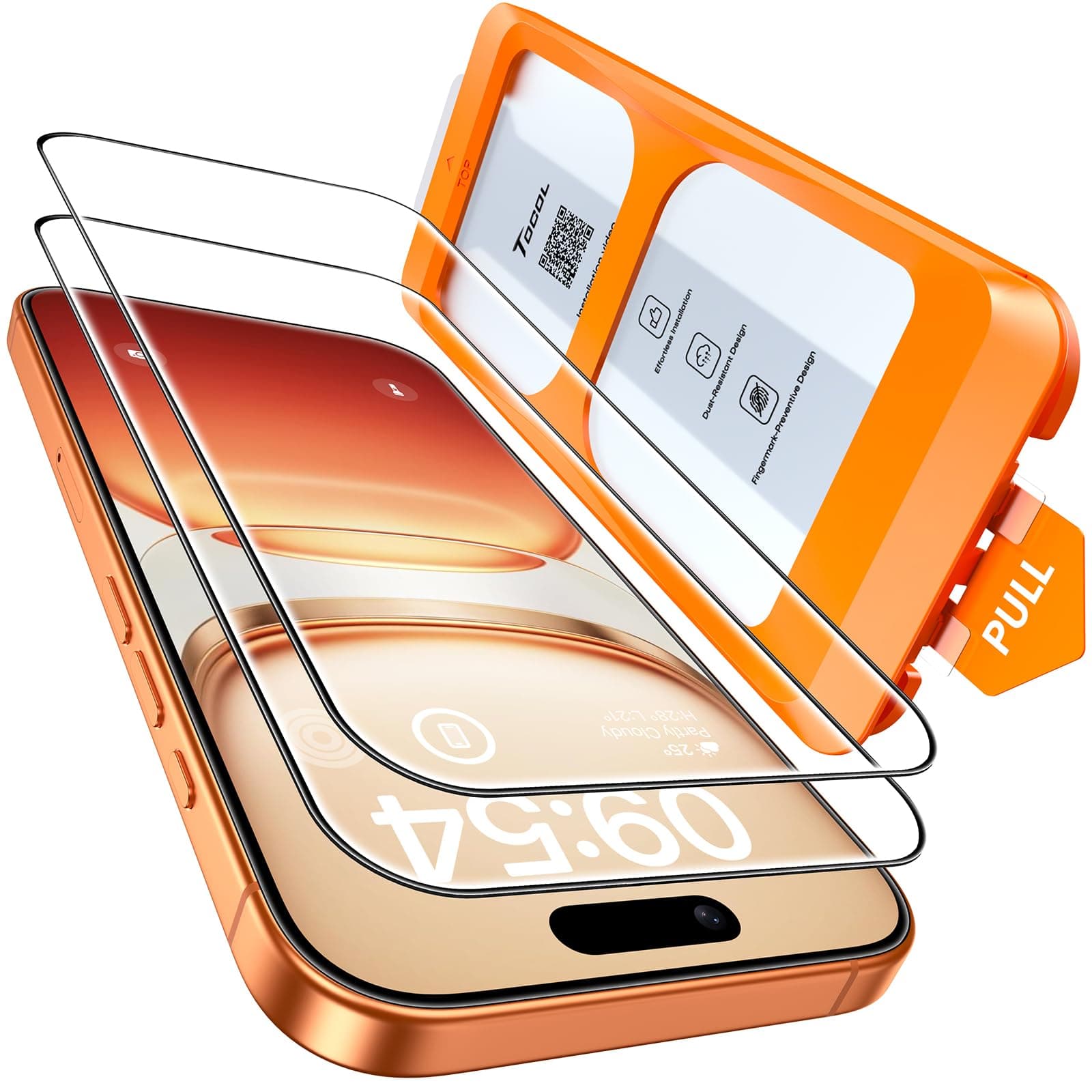 TOCOL Mica Protector de Pantalla para iPhone 17 Pro, Instalación Fácil
