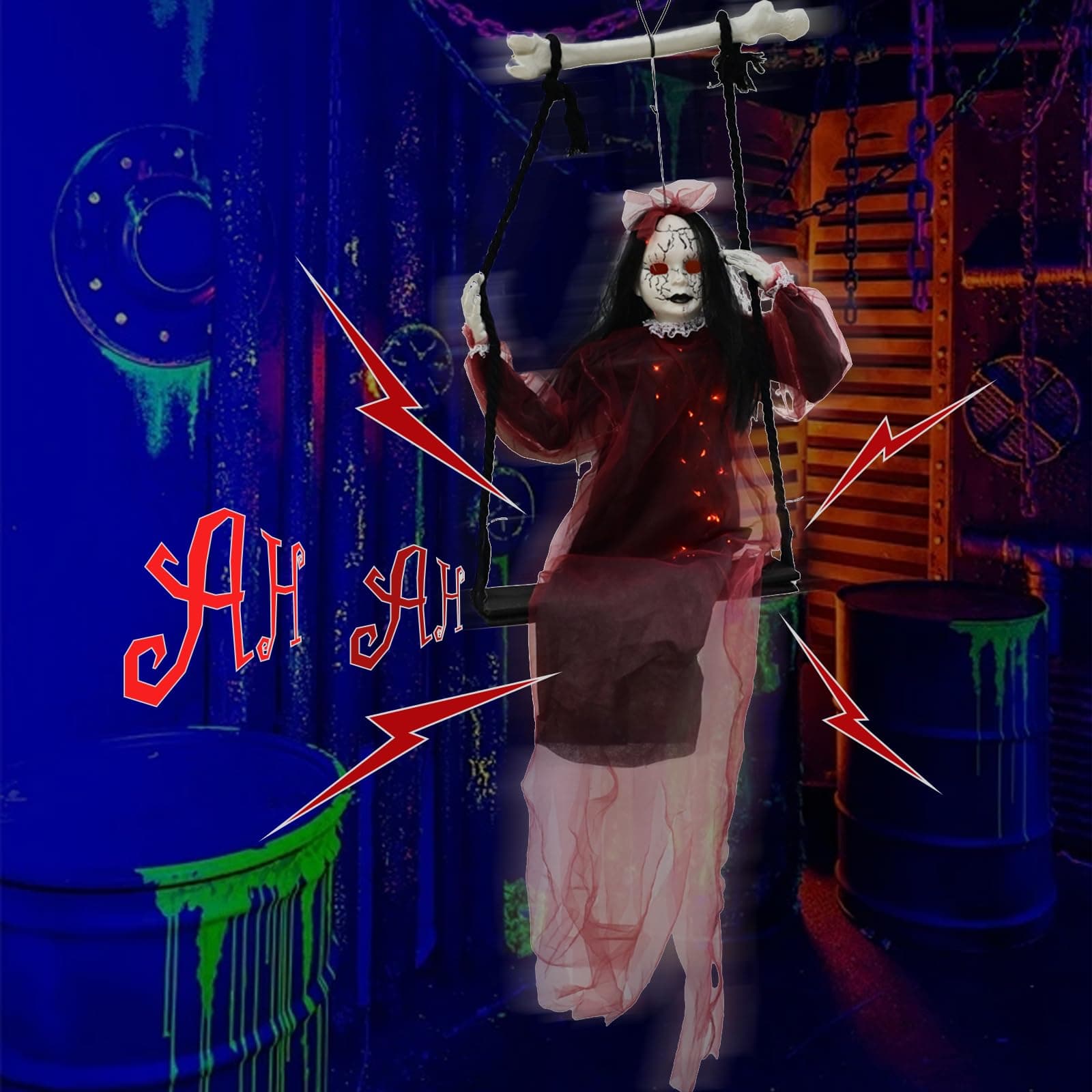 Jeeleeko Decoraciones de Halloween Aterradoras al Aire Ultima Intervensi?n