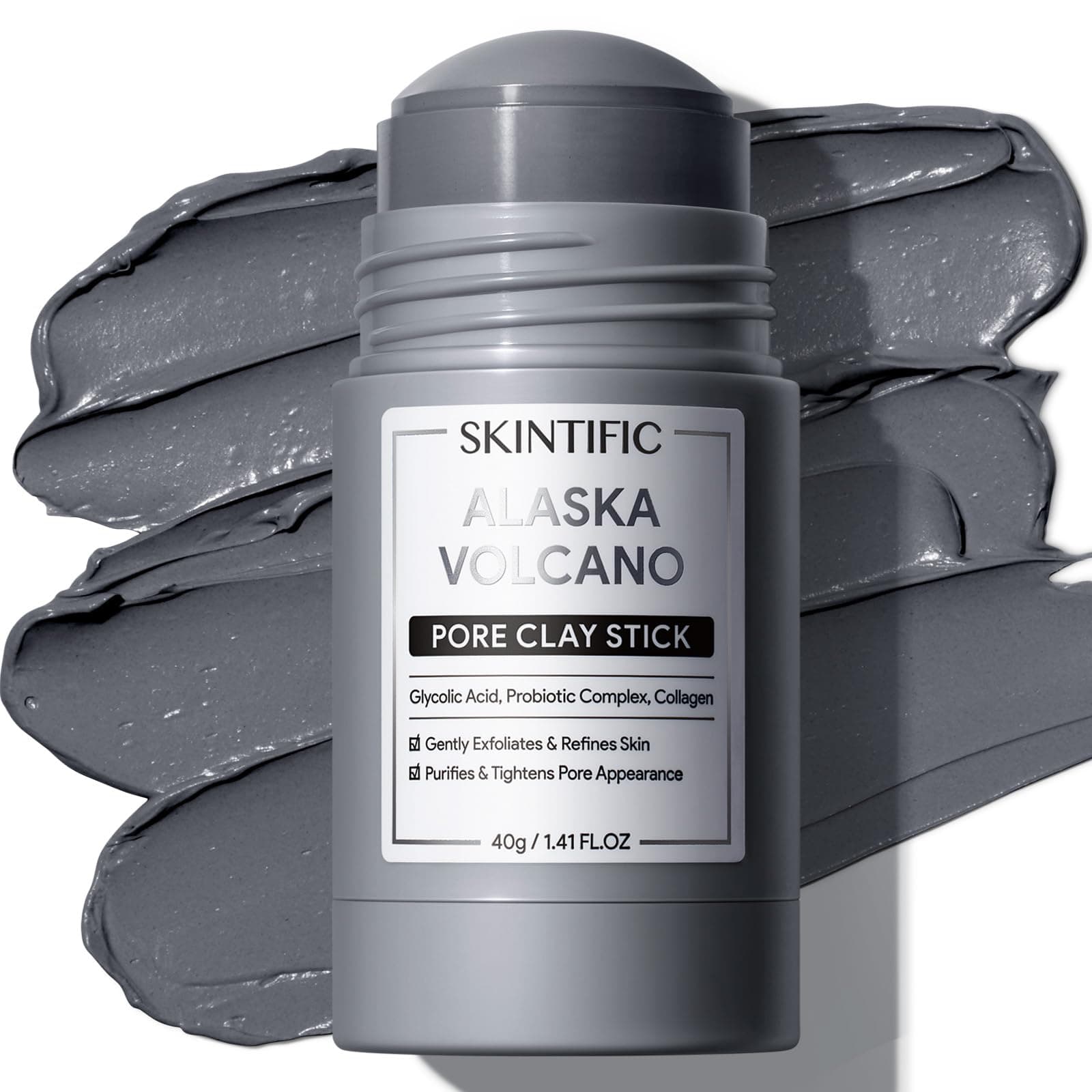 SKINTIFIC Mascarilla en Barra de Arcilla Volcánica – Limpieza Profunda de Poros