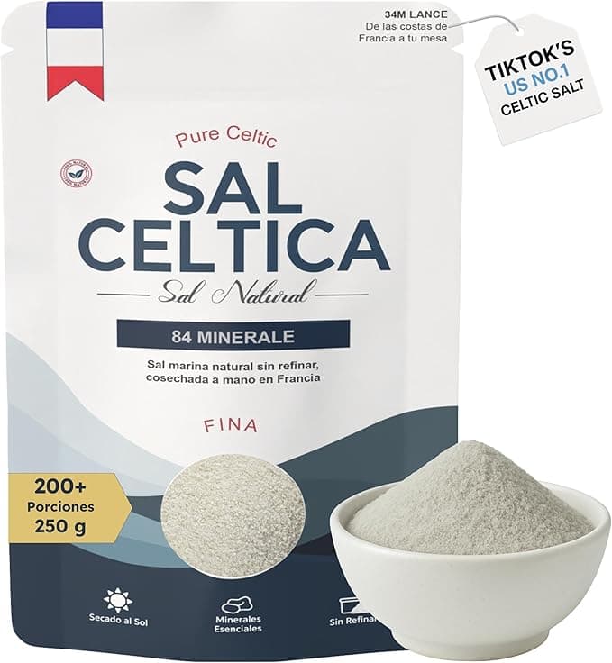 Sal Celtica | Celtic Salt | 84 Minerales | Electrolitos Naturales | Sin Refinar | Secado al Sol