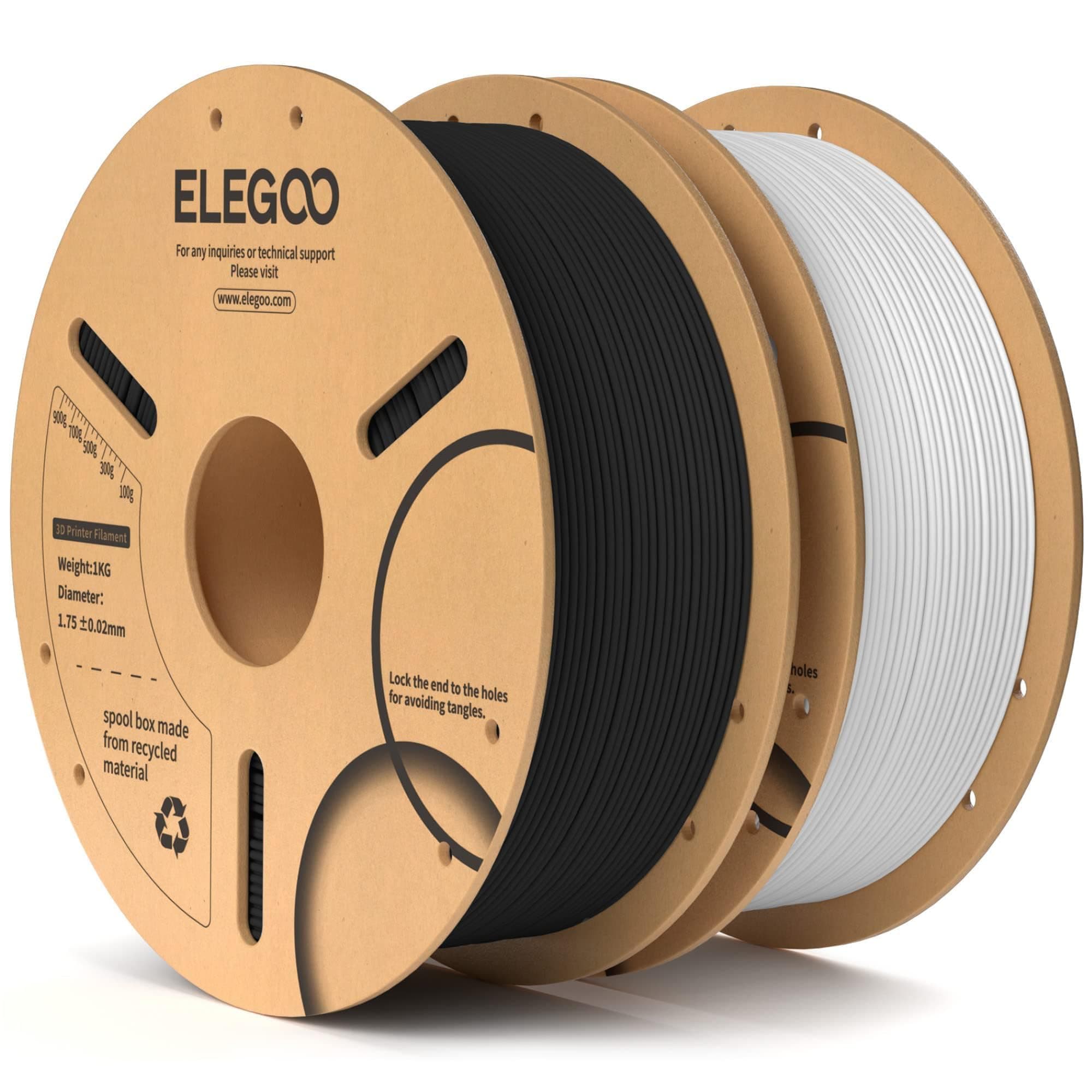 ELEGOO Filamento PLA 1.75 2KG Negro y Blanco