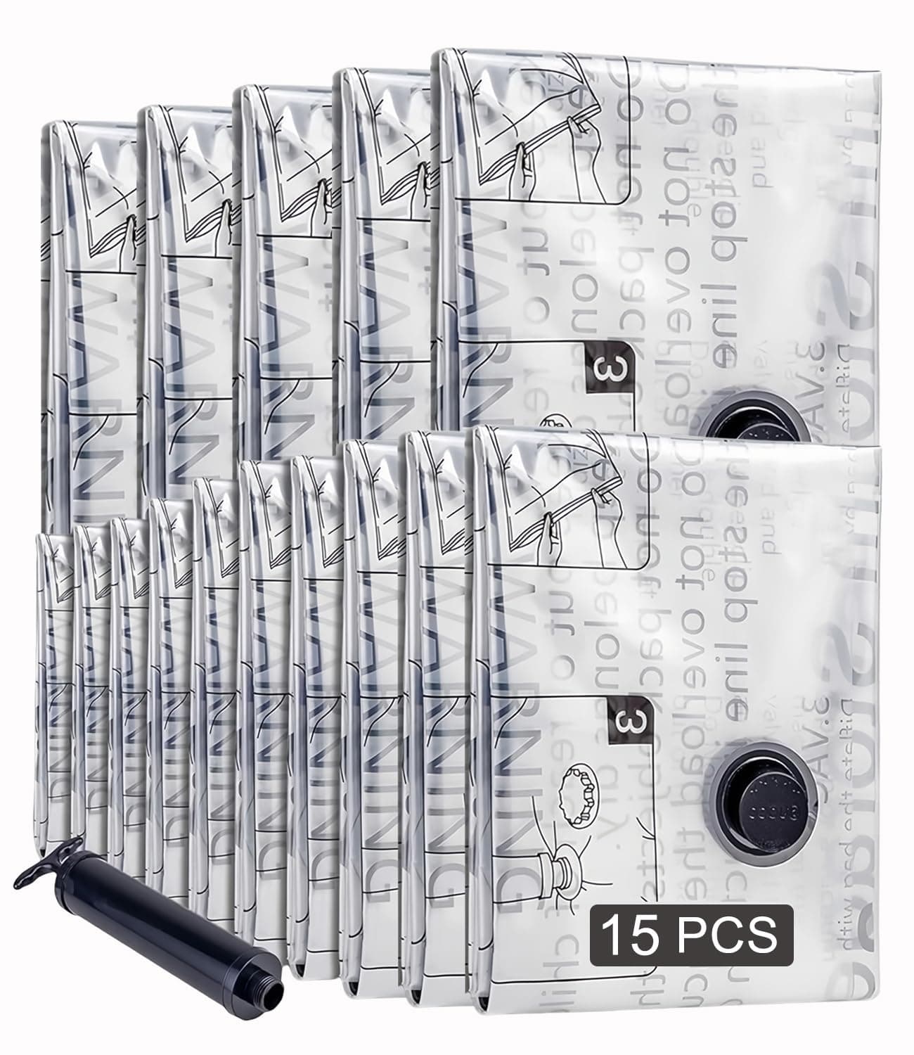 JEECOLI Bolsas de Vacío para Ropa 15 Pzas