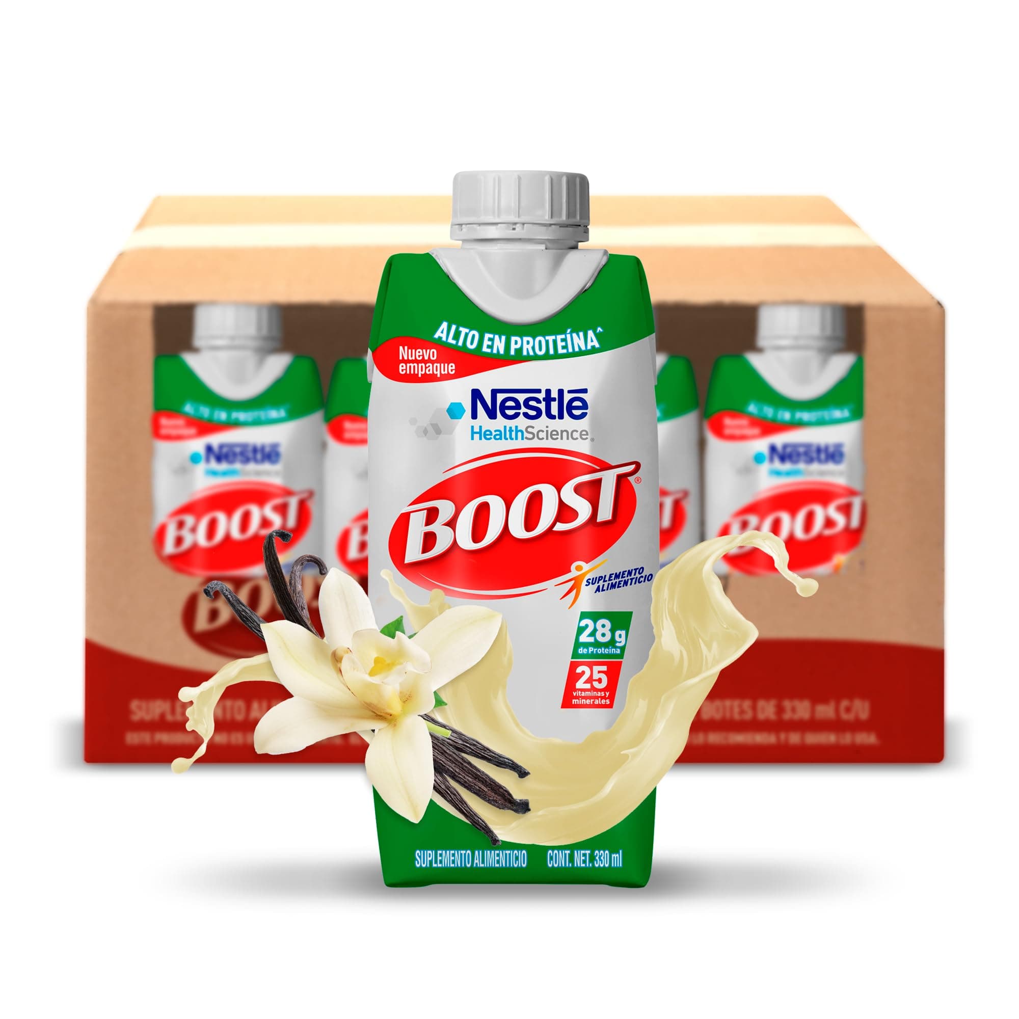 Boost Alto en Proteína Suplemento Alimenticio Vainilla 12 pzas 330ml c/u