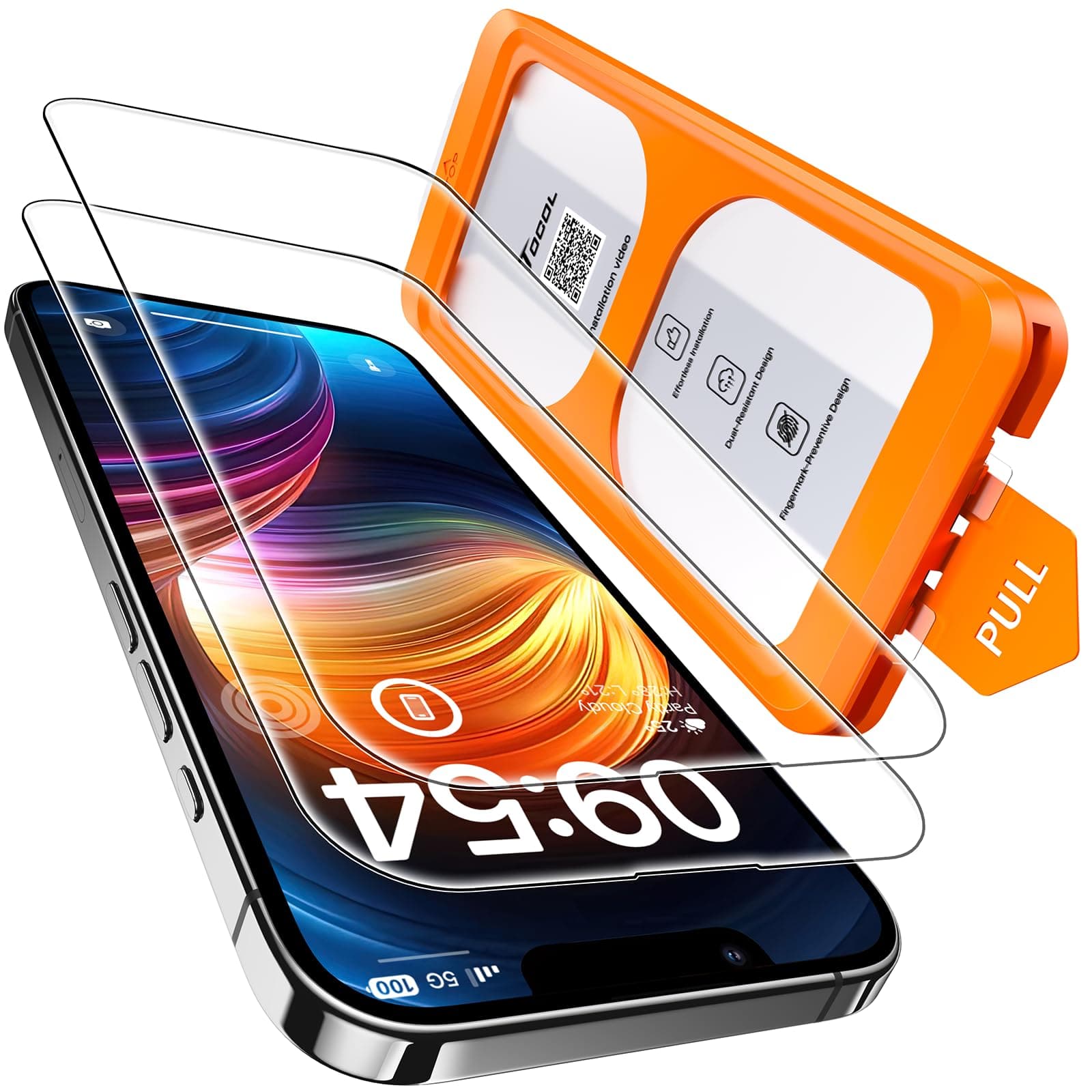 TOCOL Mica Protector de Pantalla para iPhone 14, Instalación Fácil