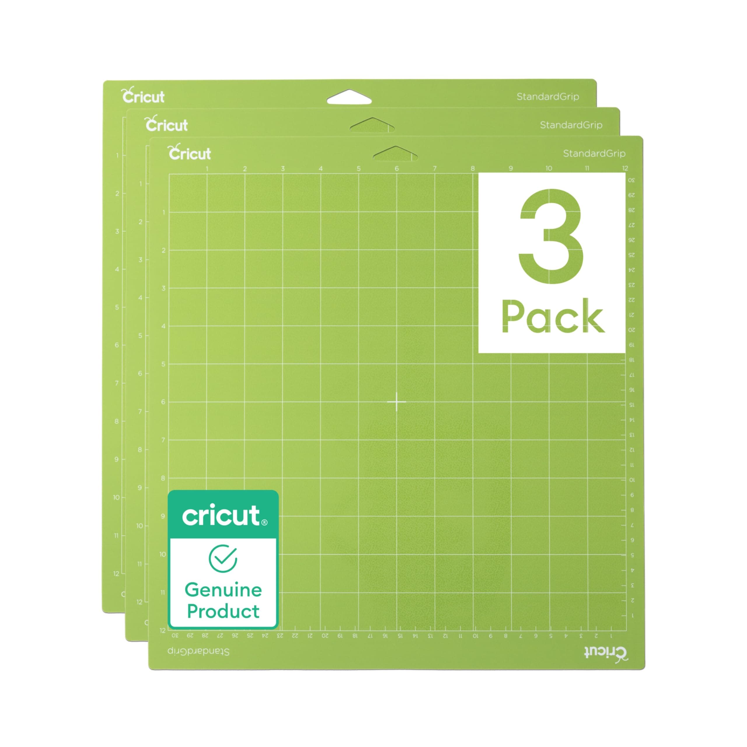 Cricut | Tapete de Corte de Agarre Estándar | 30.4 cm x 30.4 cm | 3 Unidades