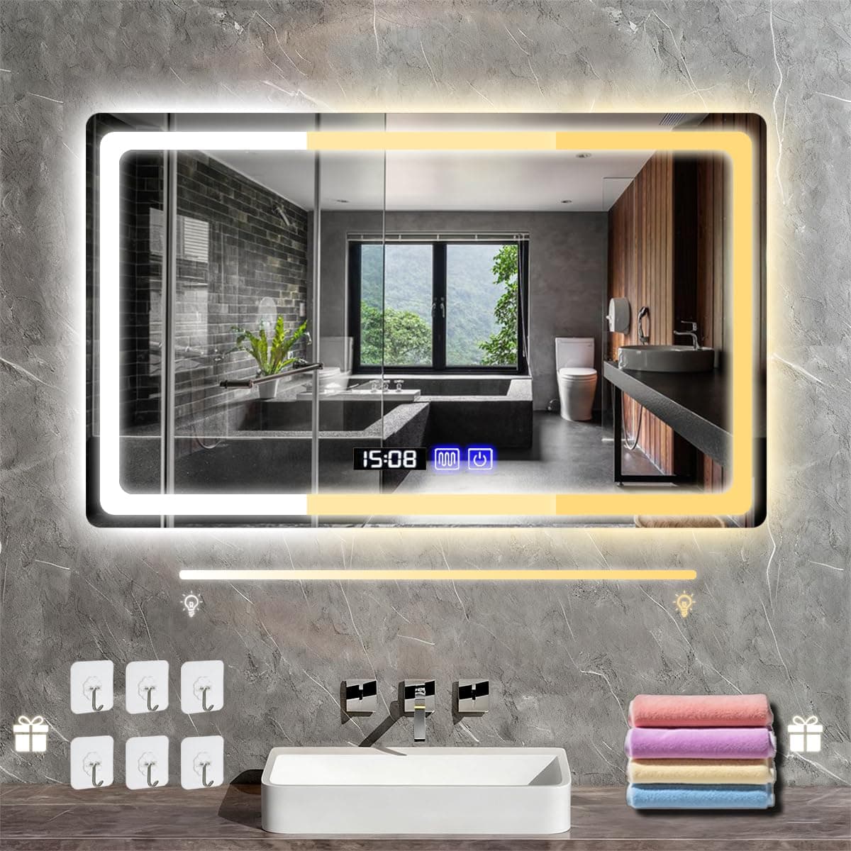 Espejo de Baño LED,Espejo Inteligente