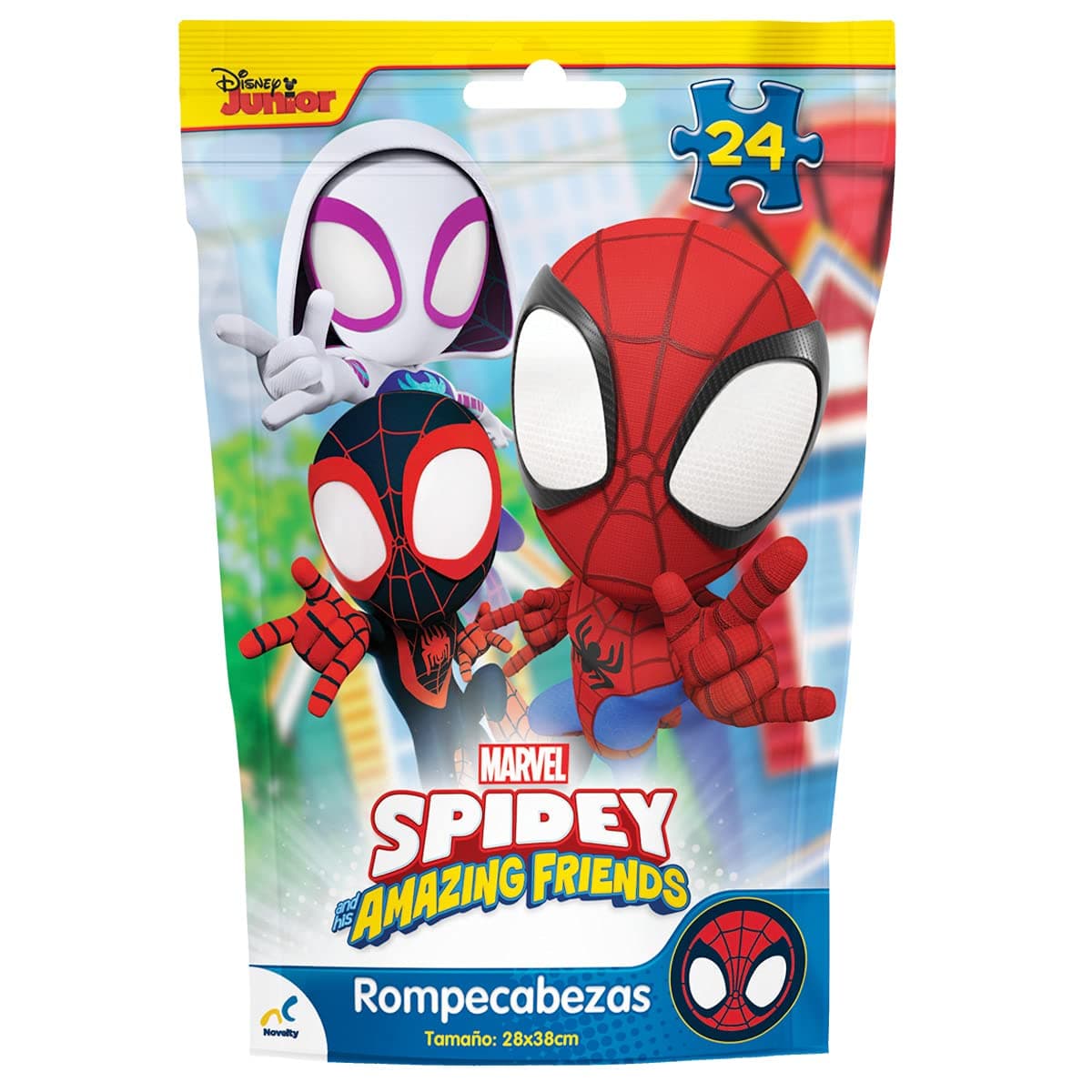 Novelty Corp -Rompecabezas Infantil Spidey 24 Piezas, Ideal para Regalo de Fiestas