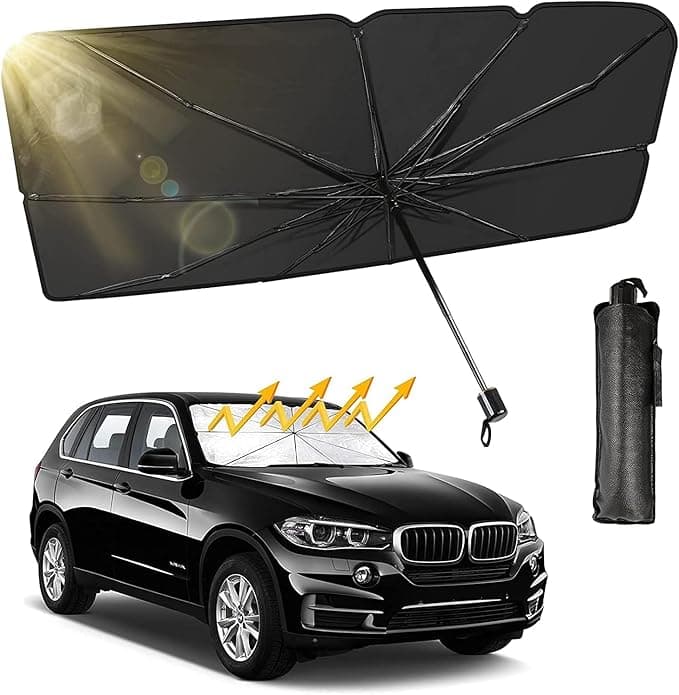 EIGYO Parasol para Auto 140x78 cm Universal – Protector Solar para Parabrisas