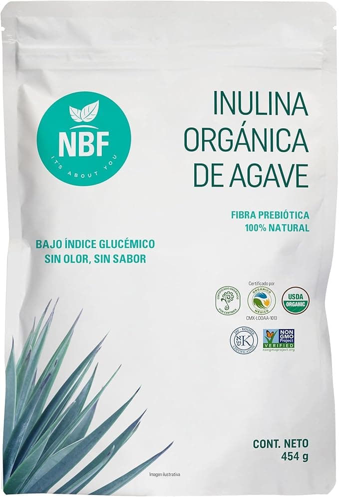 NBF Inulina de Agave Orgánica en Polvo 454gr