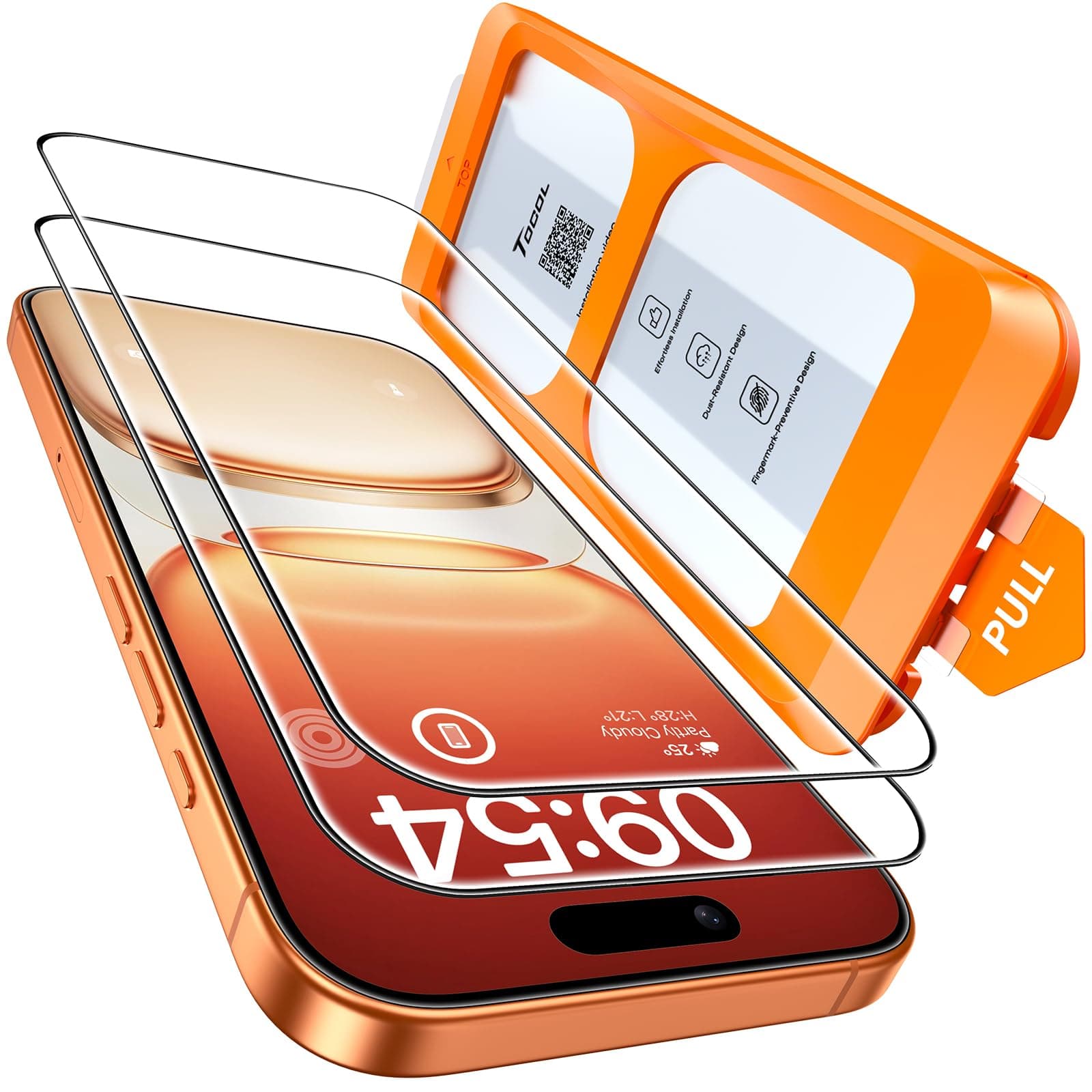 TOCOL Mica Protector de Pantalla para iPhone 17 Pro Max, Instalación Fácil