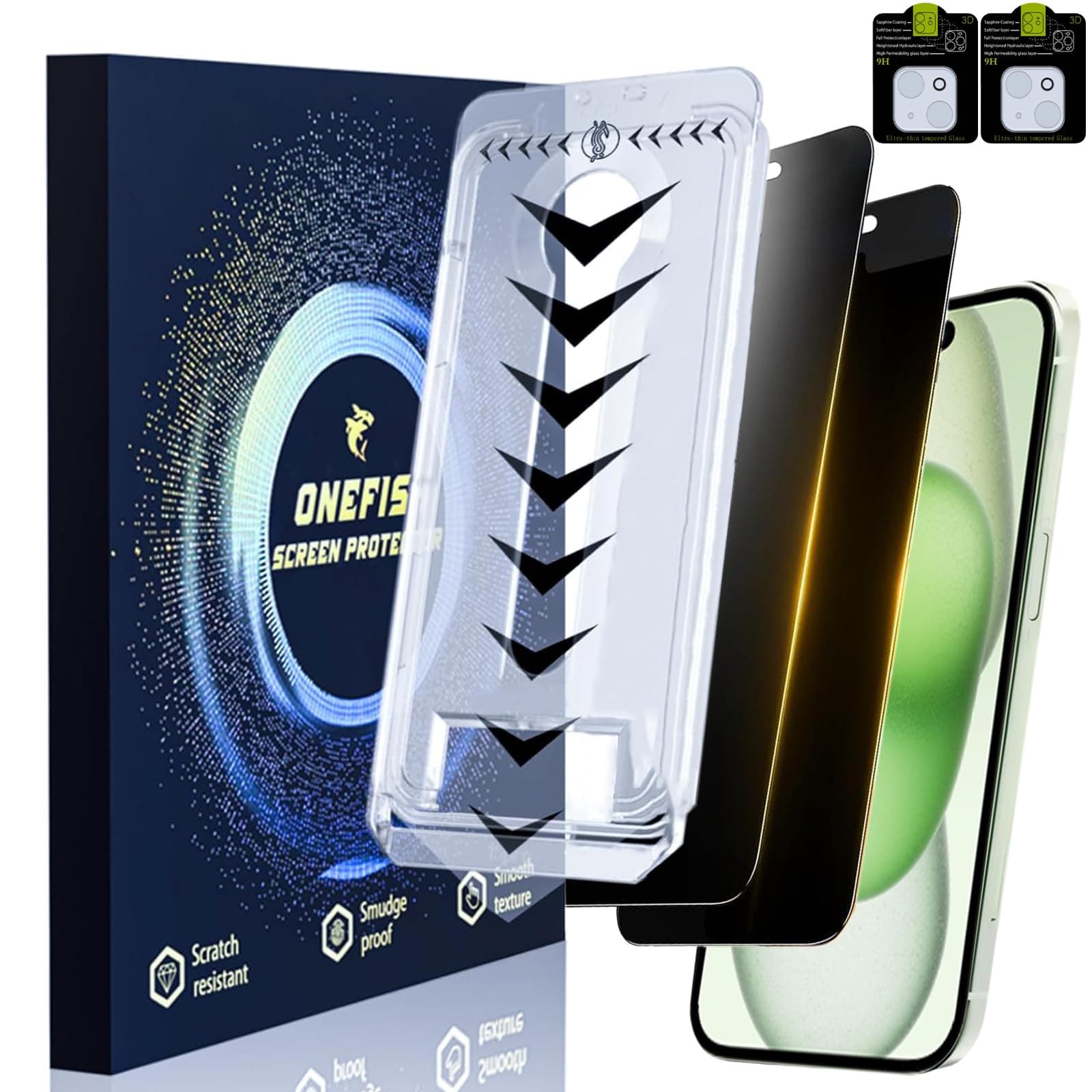 PERFECTOP 2 Piezas Protector de Pantalla Privacidad para iPhone 15